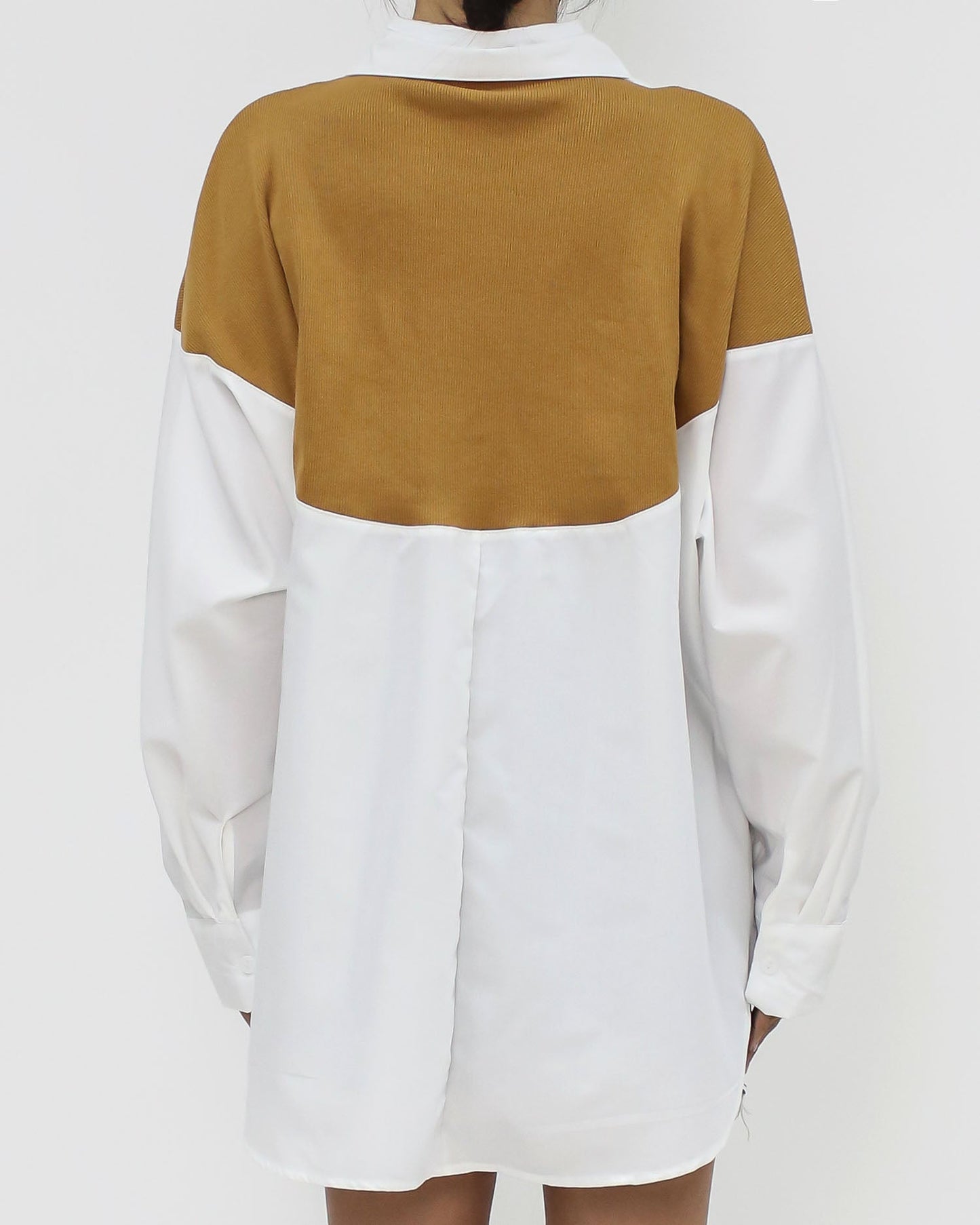 ivory and beige knitted shirt