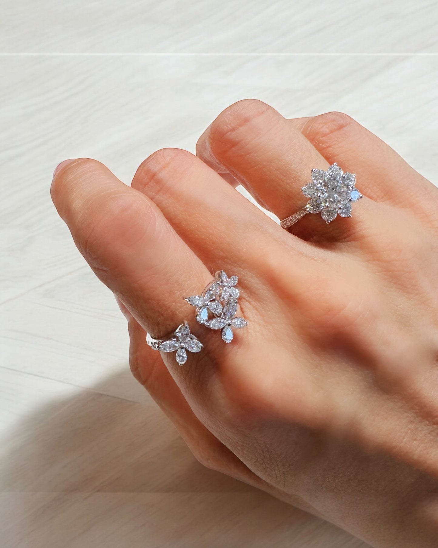 GAL sunflower lab-grown diamond 18K ring *pre-order*