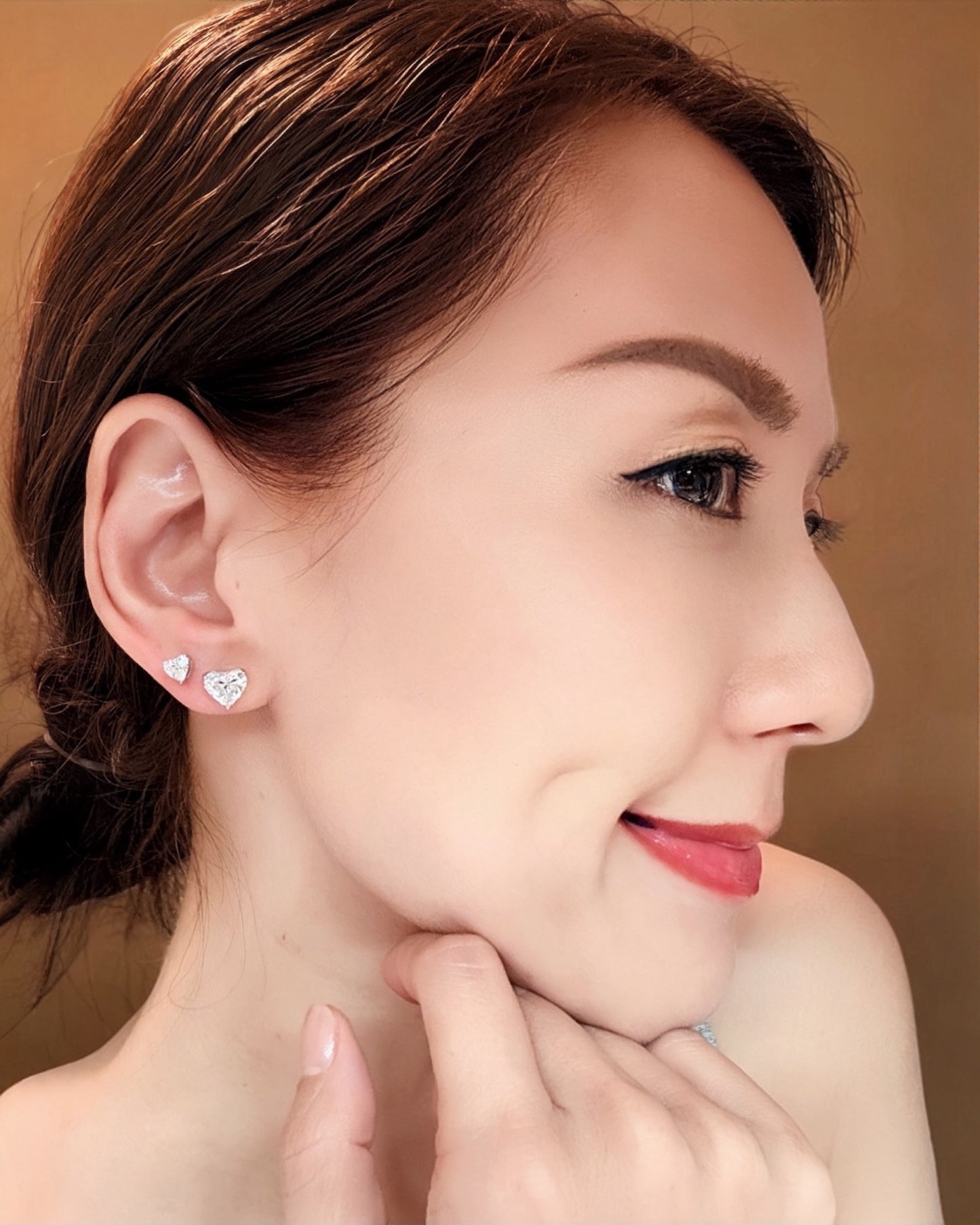 GAL 1.5ct heart lab-grown diamond earrings