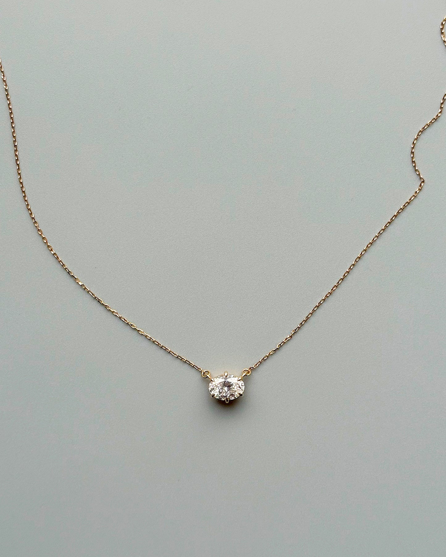 GAL 1ct oval lab diamond necklace