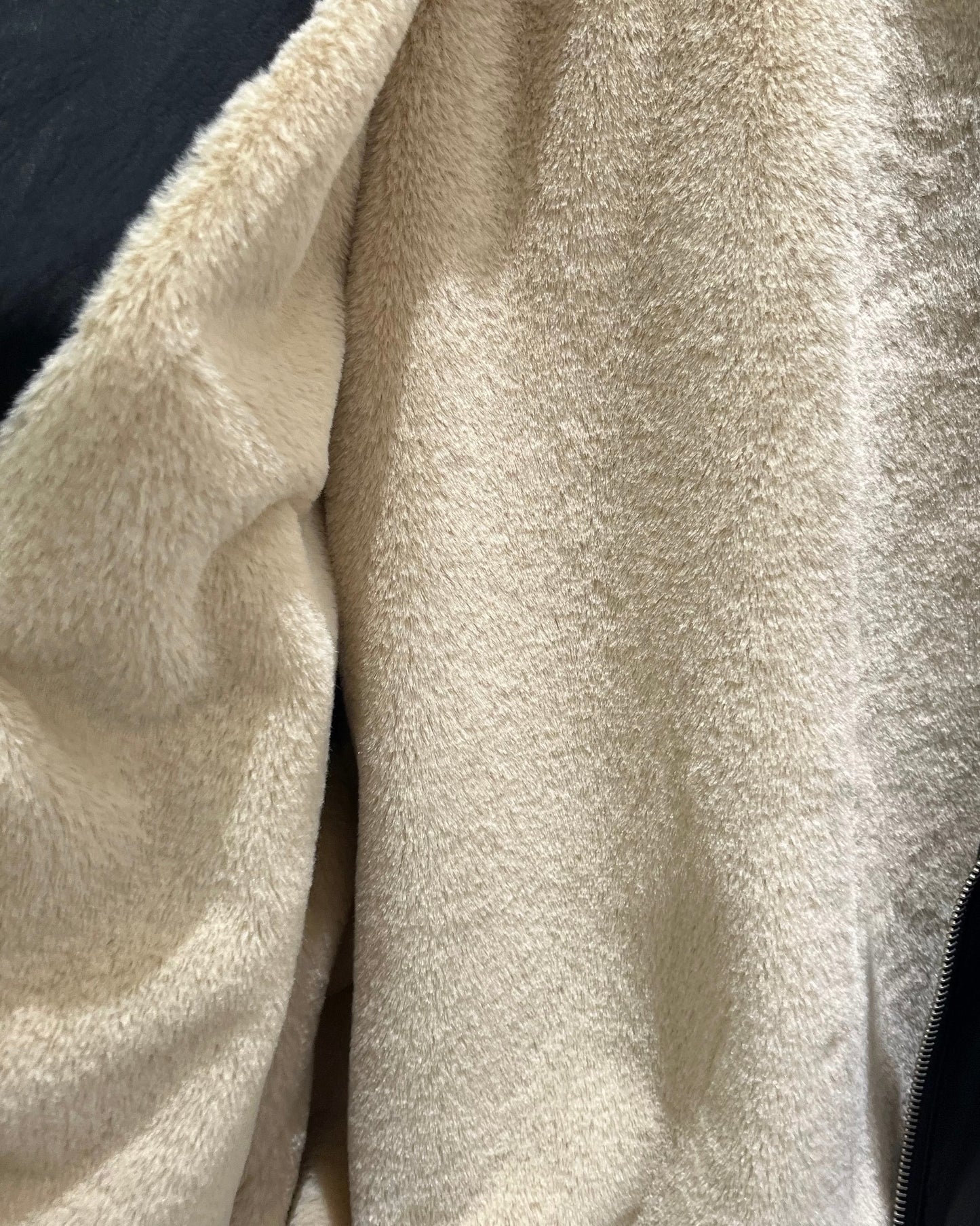 dark brown PU leather fleece bomber jacket *pre-order*