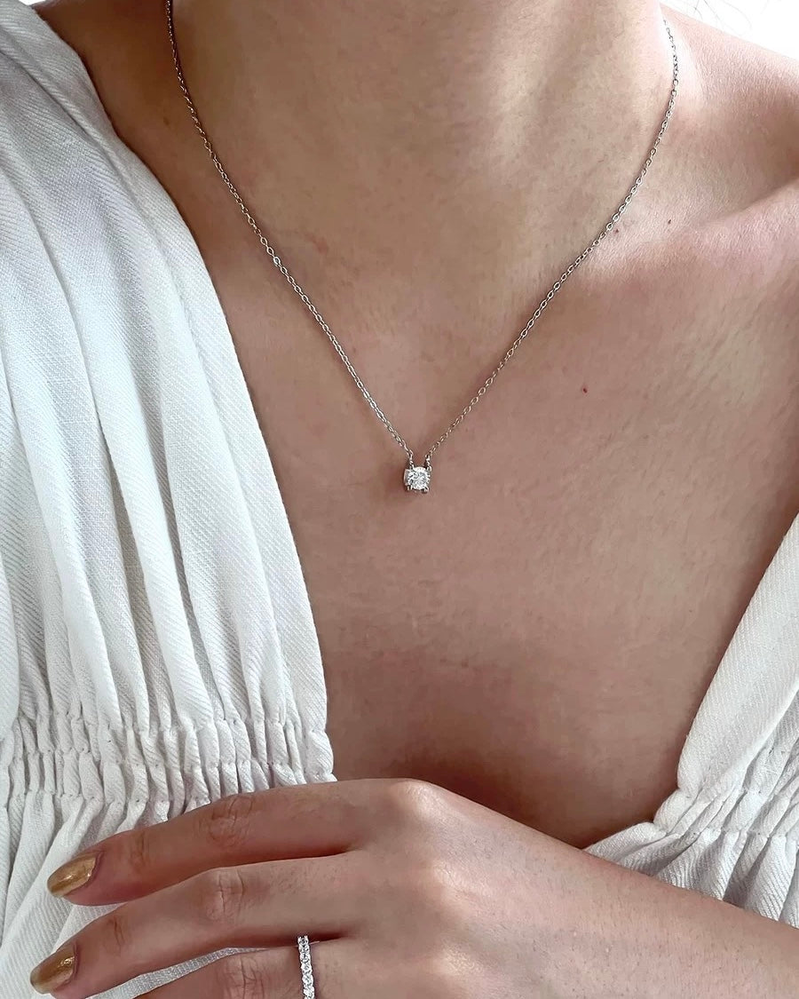 GAL C square w/ round lab-grown diamond necklace *pre-order*