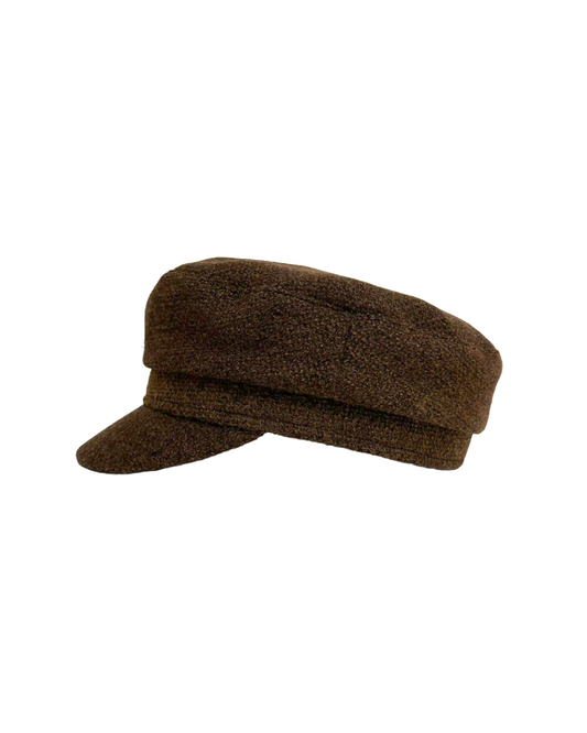 brown tweed cap