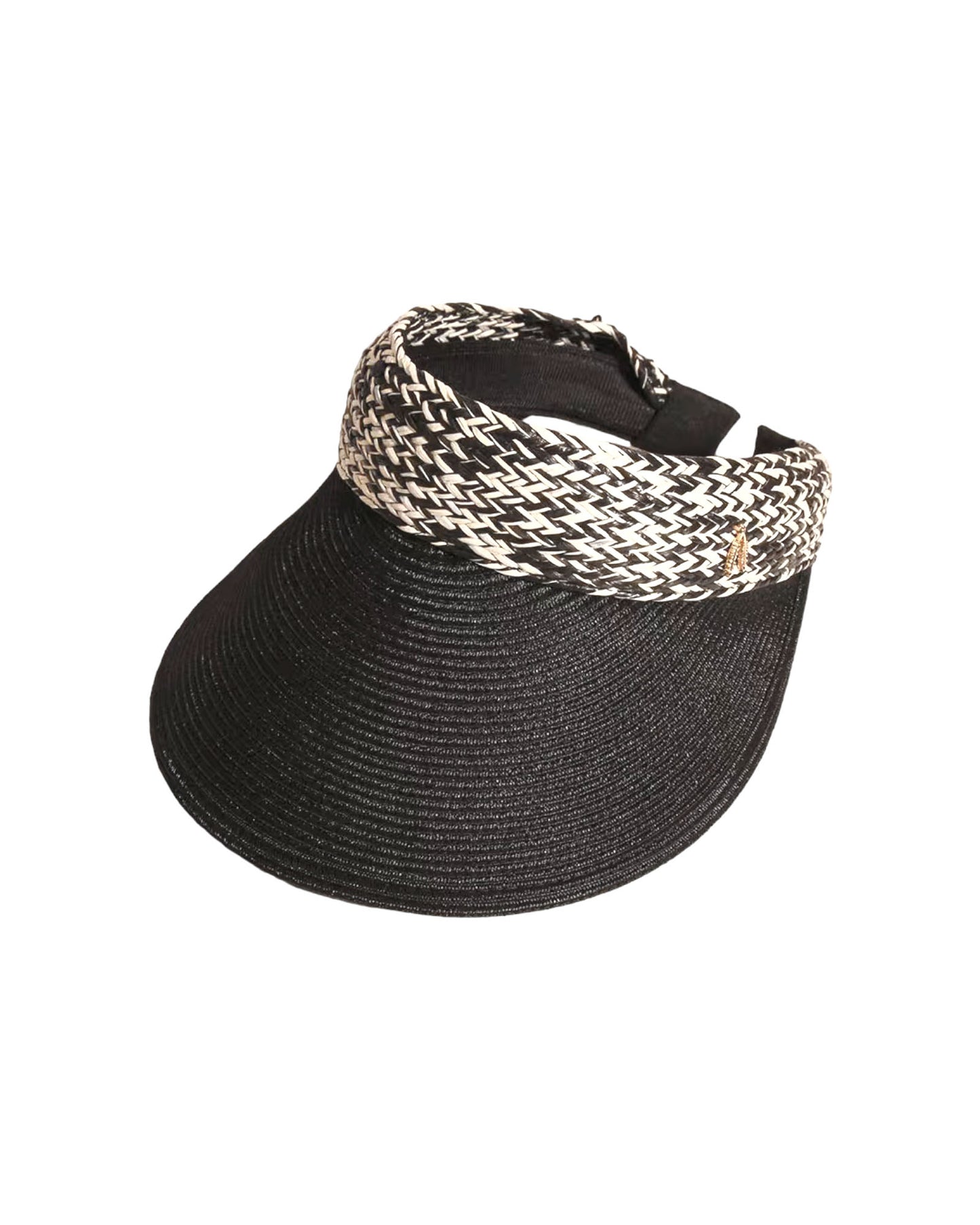 black straw w/ tweed visor hat *pre-order*