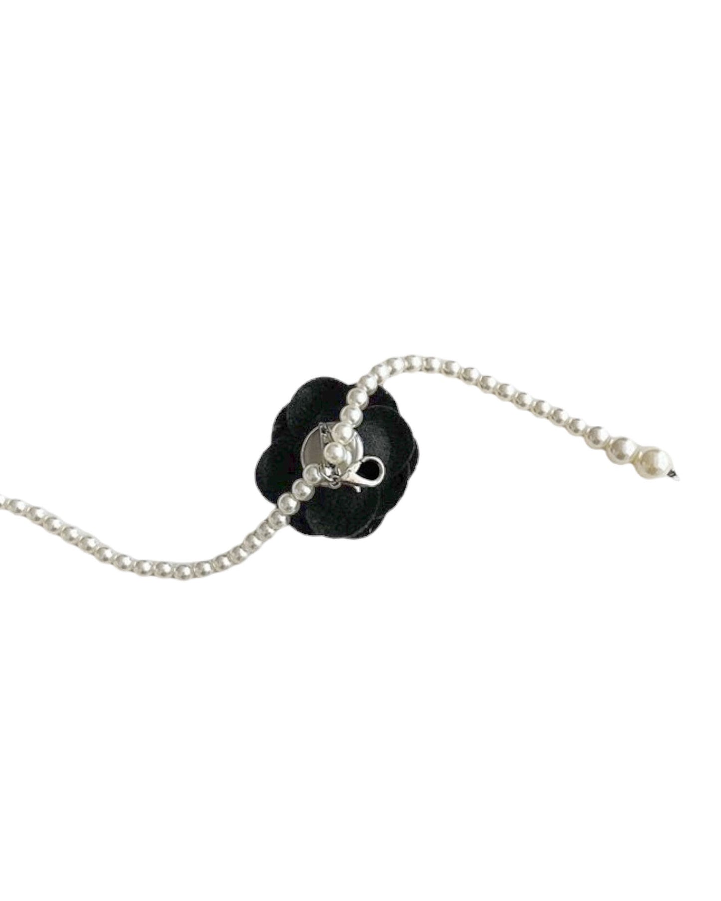 black fabric flower pearls waist chain *pre-order*