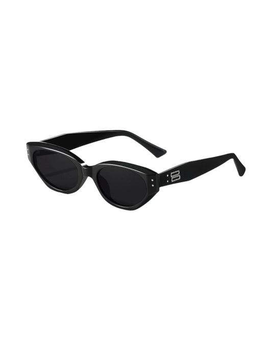 black geo frame sunglasses