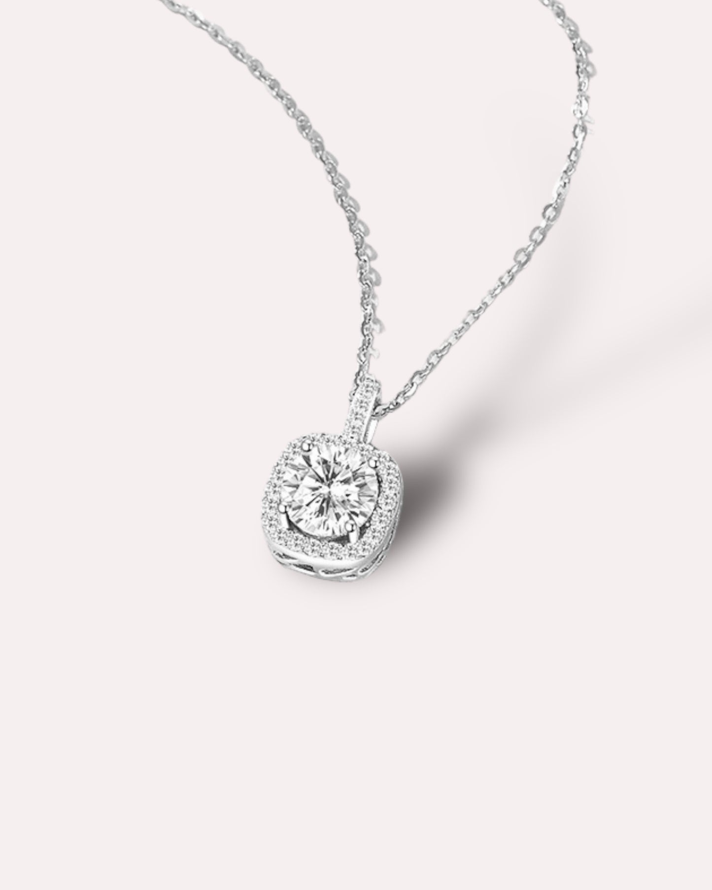 GAL round w/ illusion square pendent lab-grown diamond necklace *pre-order*