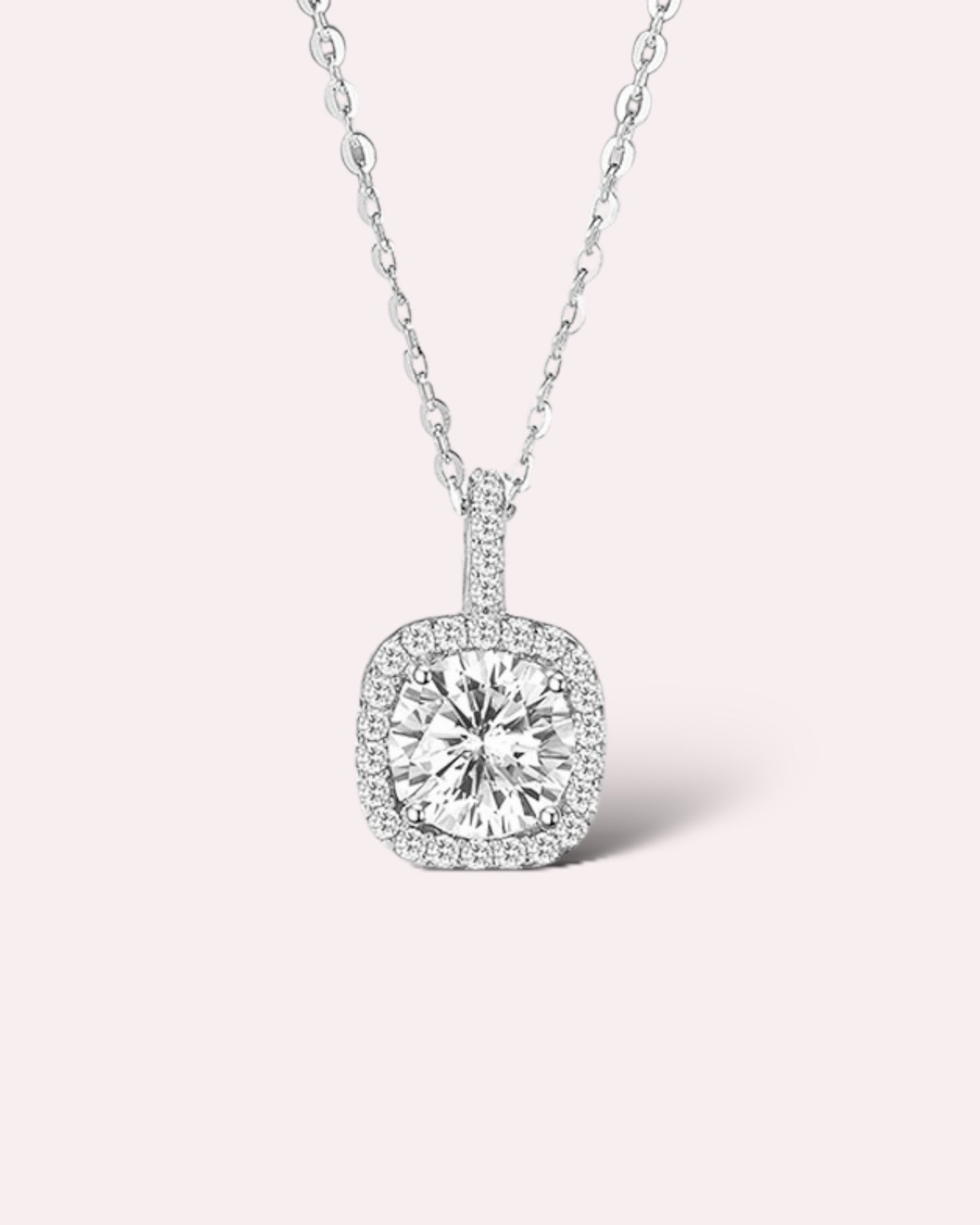 GAL round w/ illusion square pendent lab-grown diamond necklace *pre-order*
