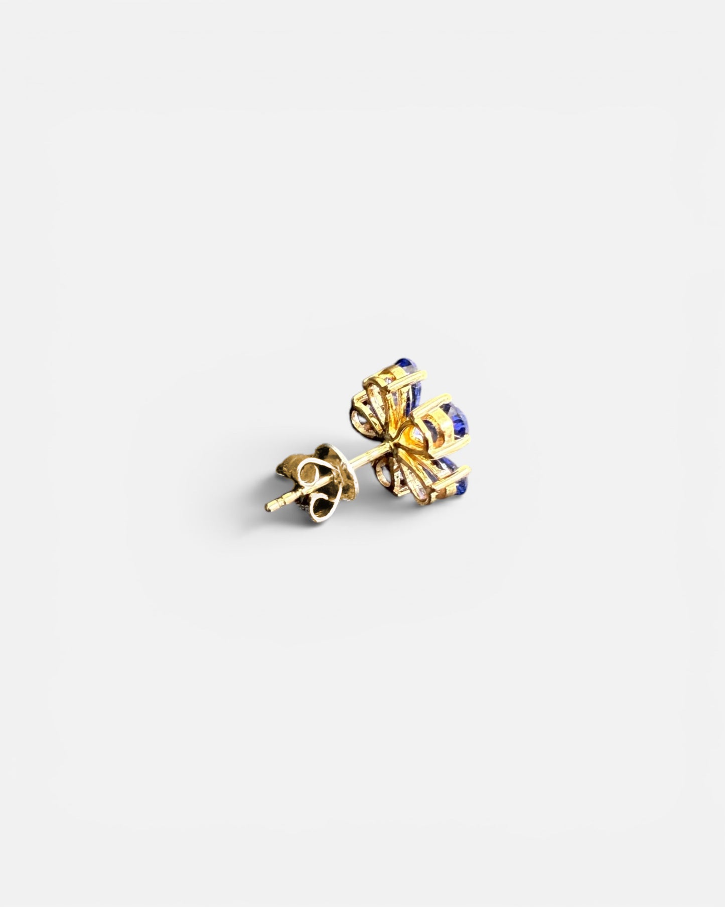 GAL flower royal blue lab-grown diamond earrings