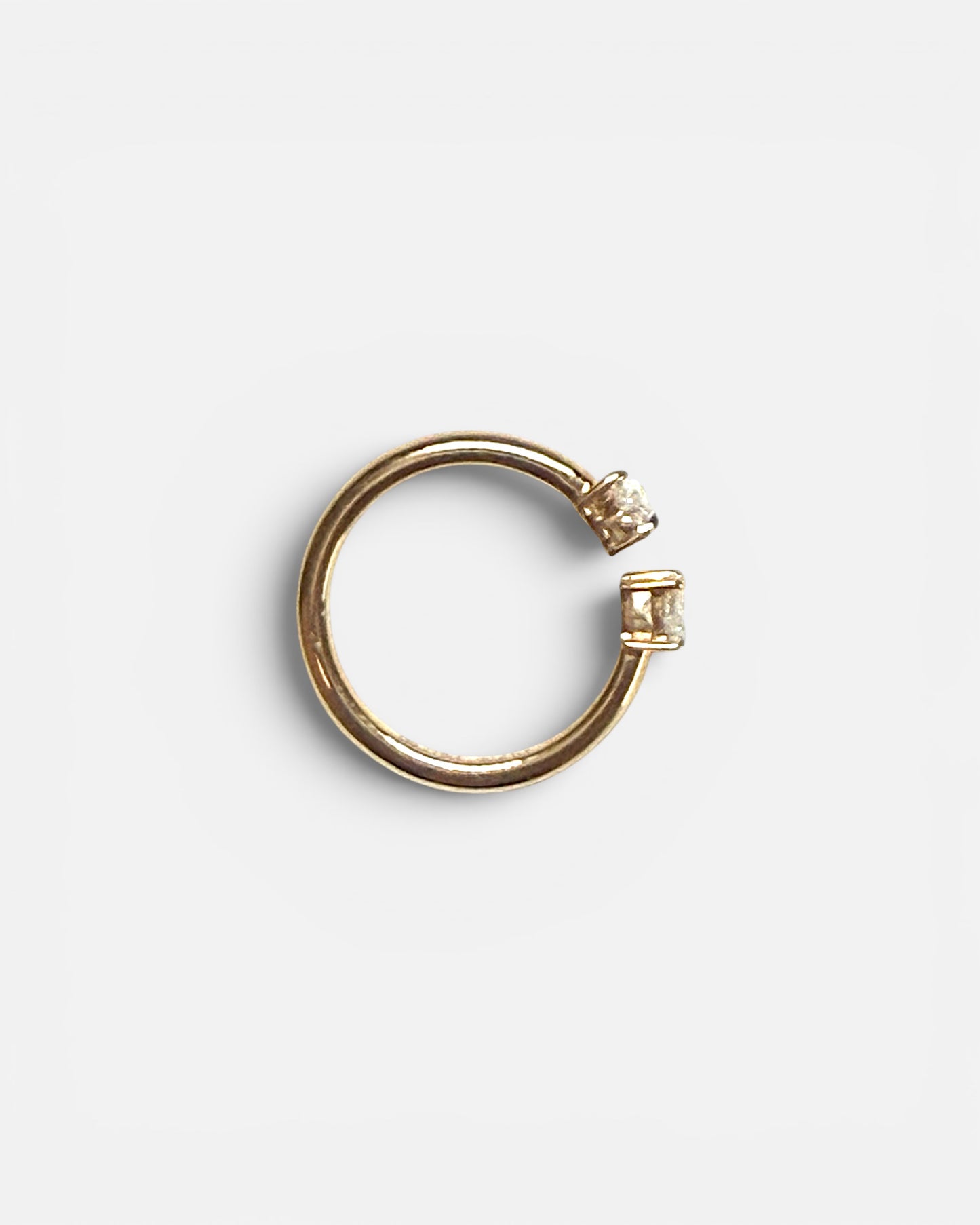 princess & heart mini open cuff Toi et Moi ring