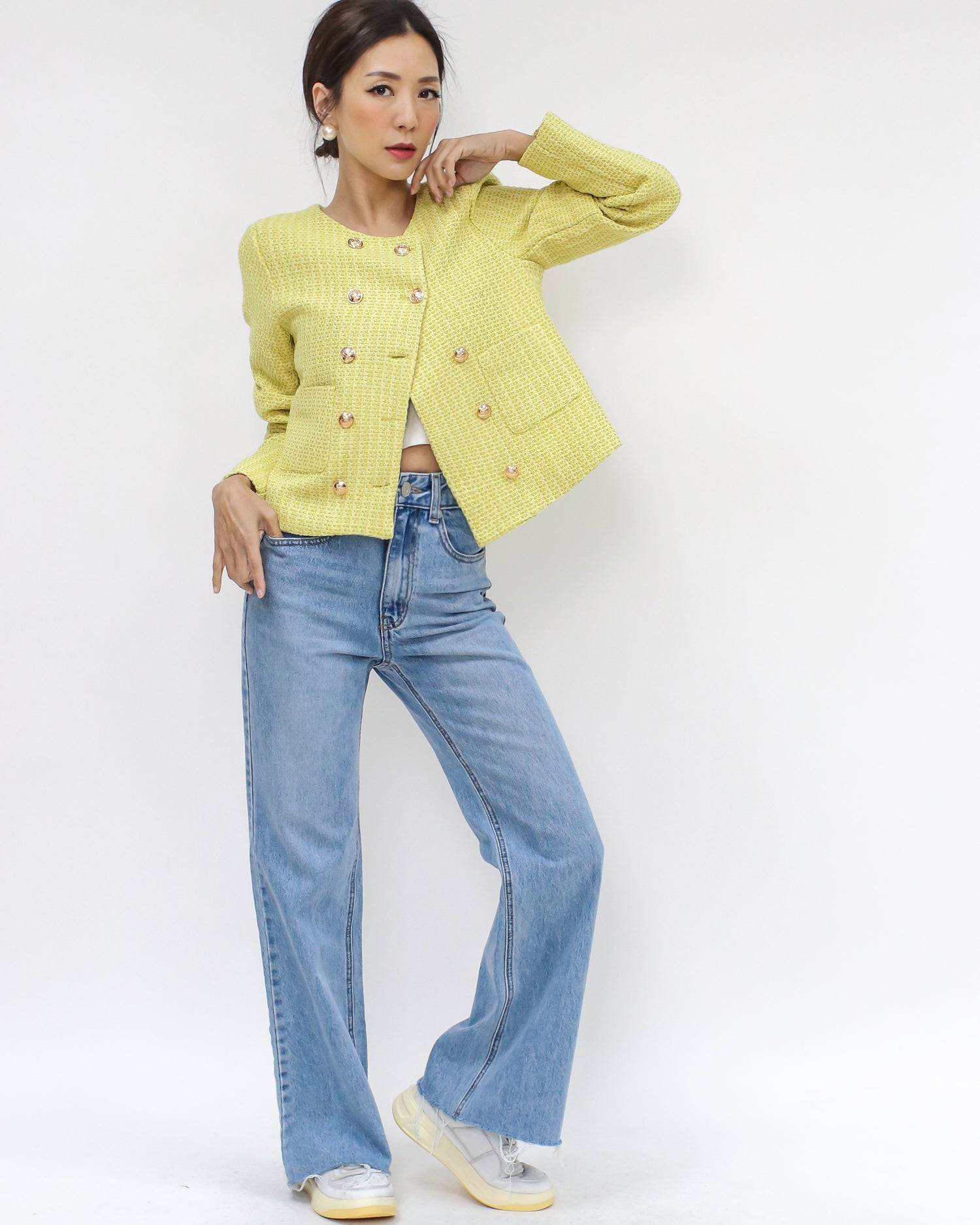 yellow tweed jacket *pre-order* – STYLEGAL