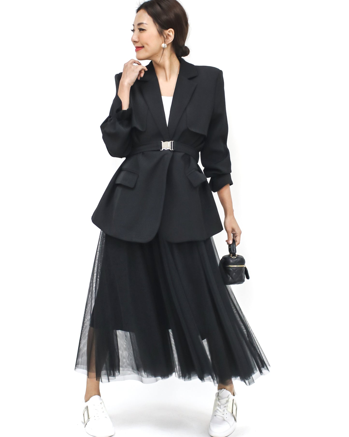 black blazer w/ belt