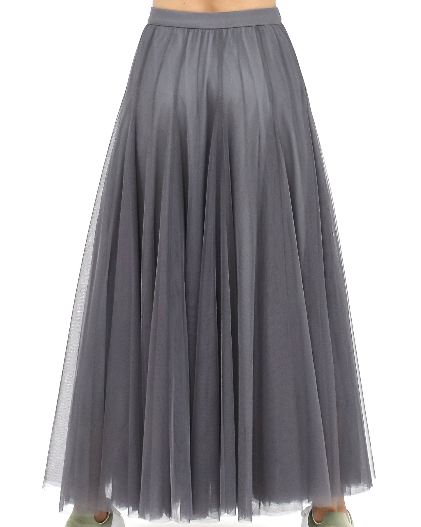 grey longline mesh skirt *pre-order*
