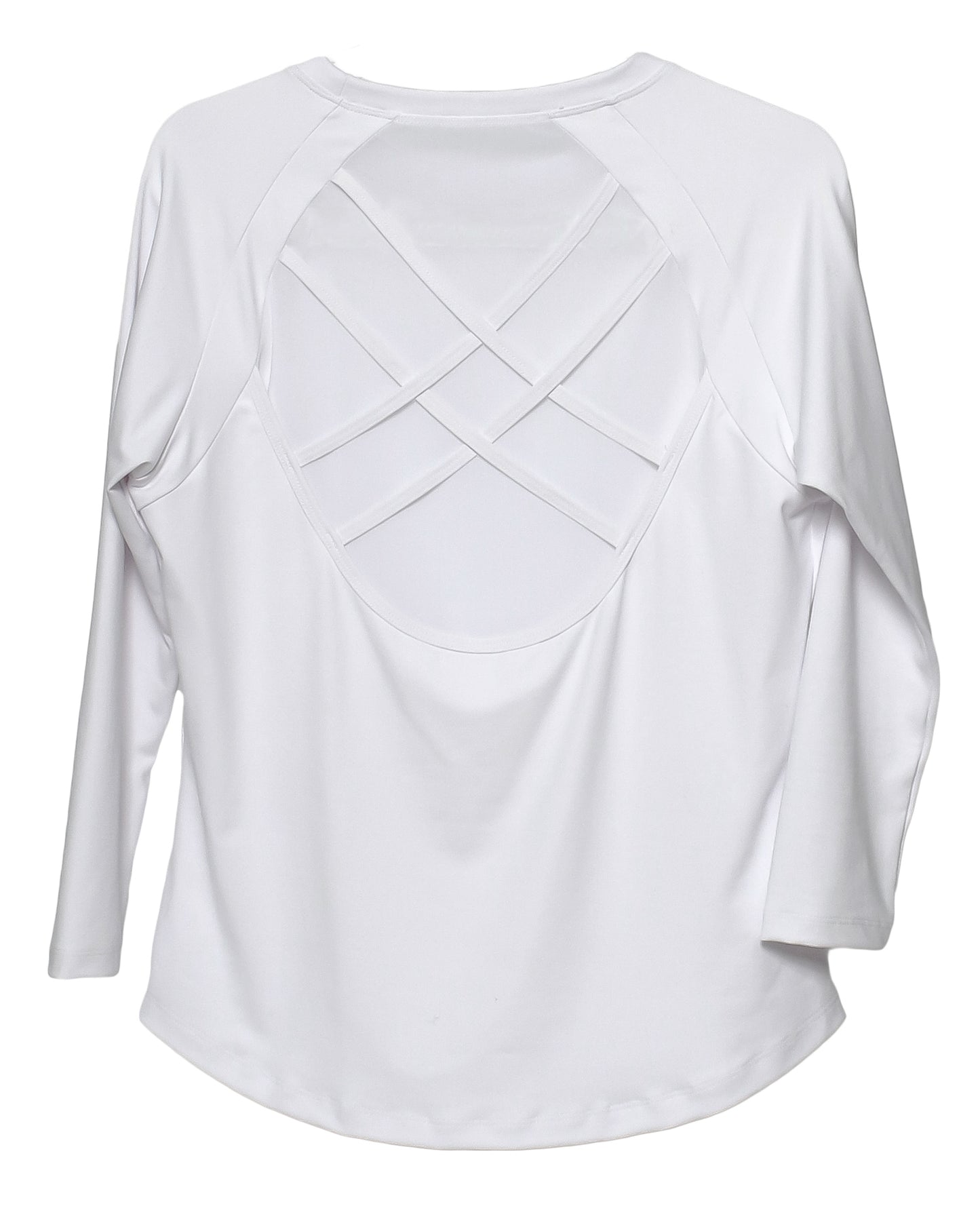 ivory mesh straps back sports top *pre-order*