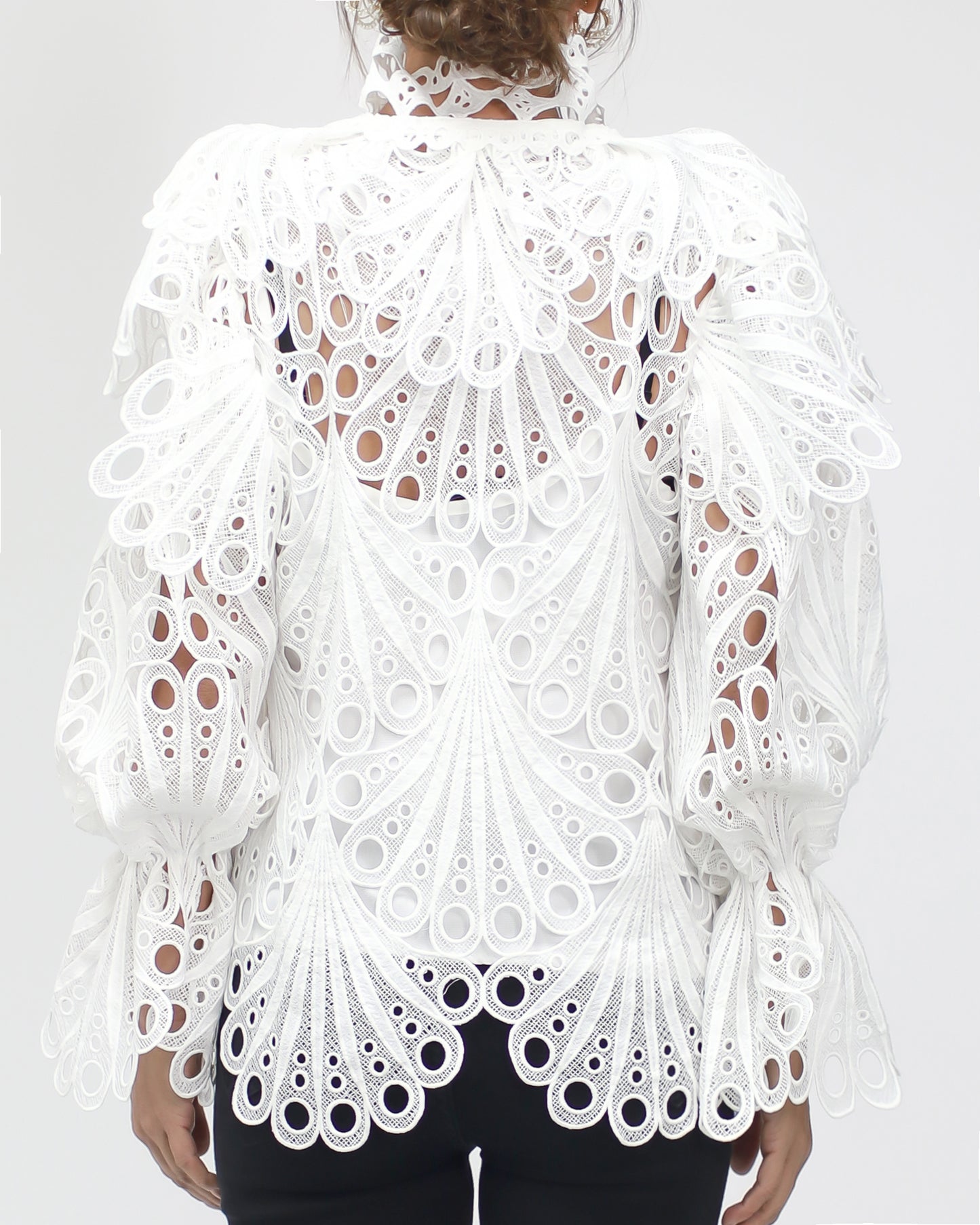 white crochet high neck top *pre-order*