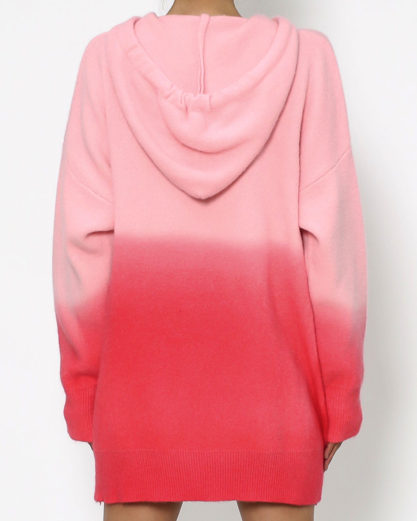 pink ombre hoodie knitted top *pre-order*