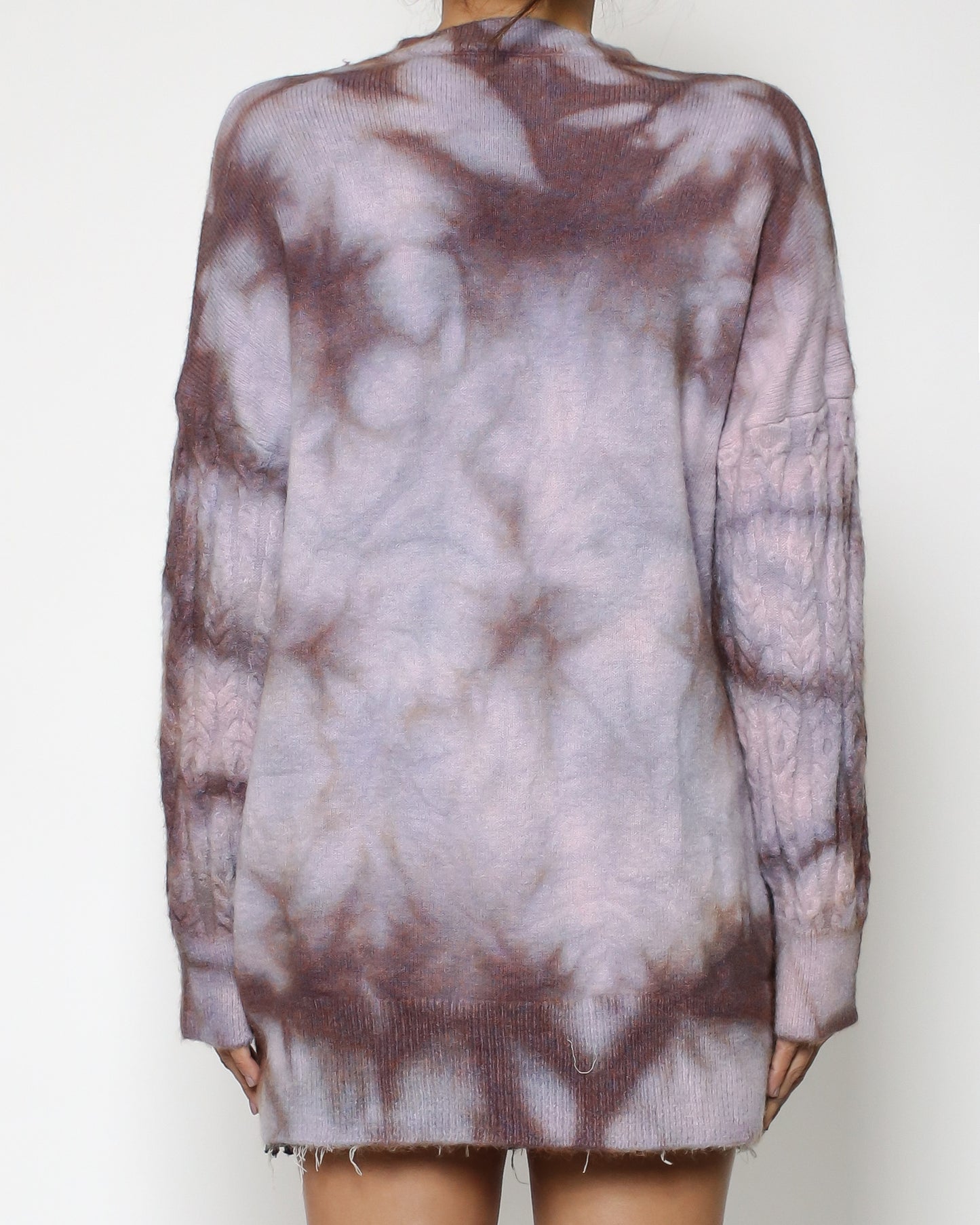 purple tie-dye knitted top *pre-order*
