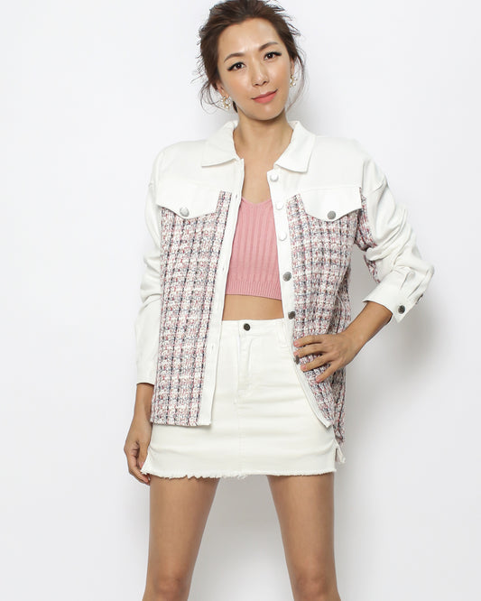 pink knitted cropped vest
