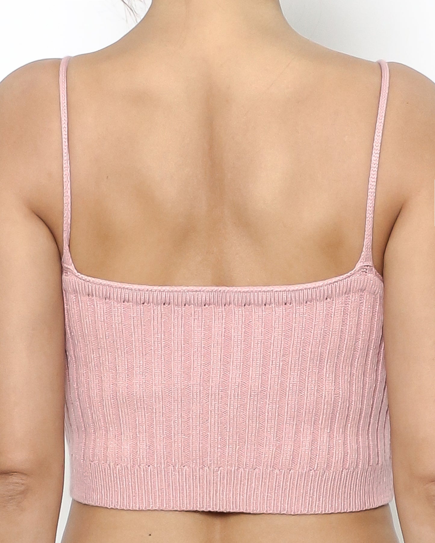 pink knitted cropped vest