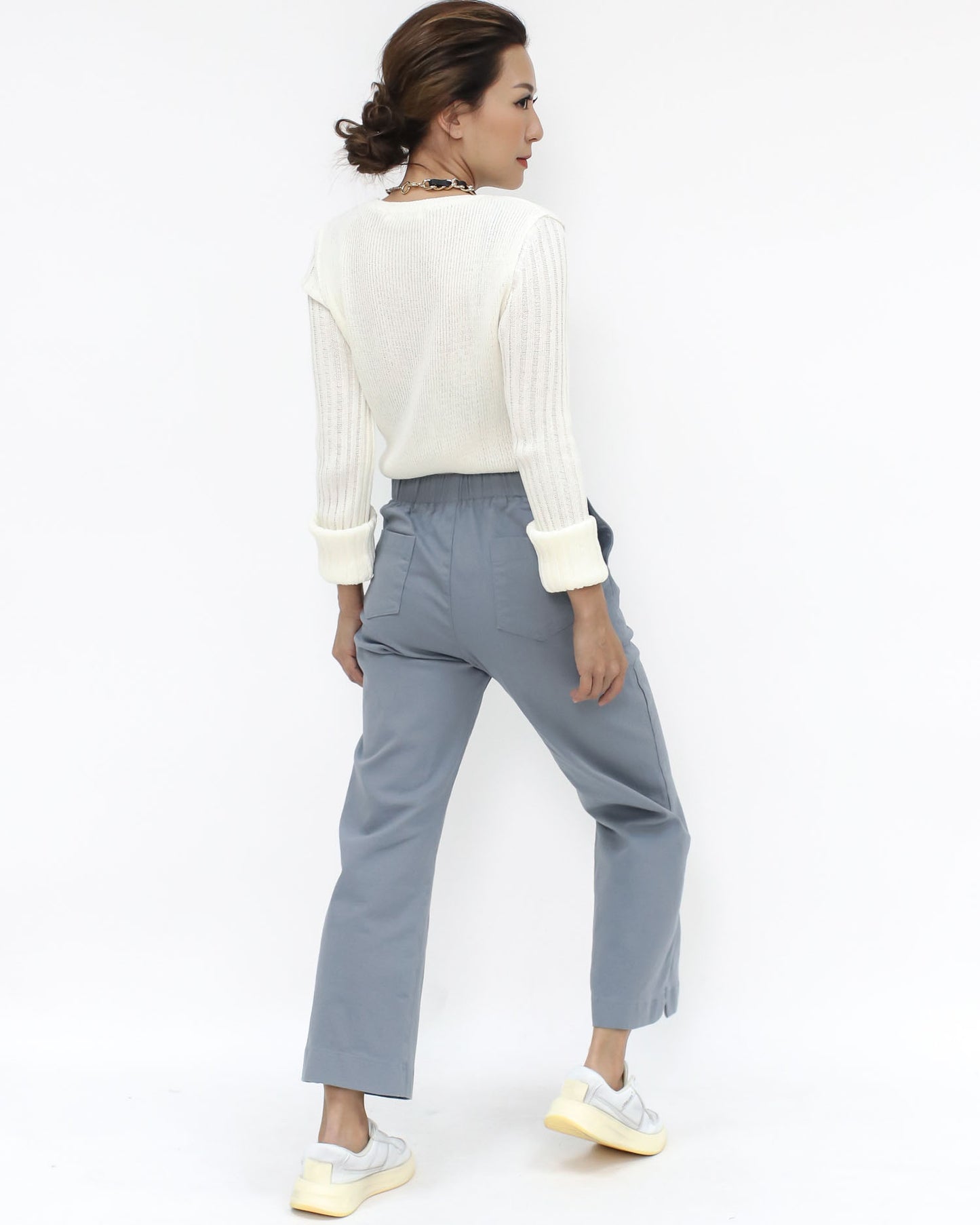 ivory knitted cutout top