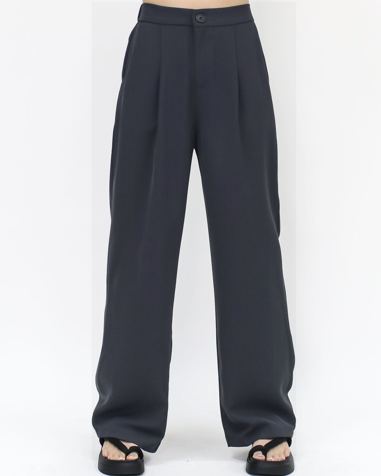 grey slinky w/ stripes inner blazer & pants set *pre-order*