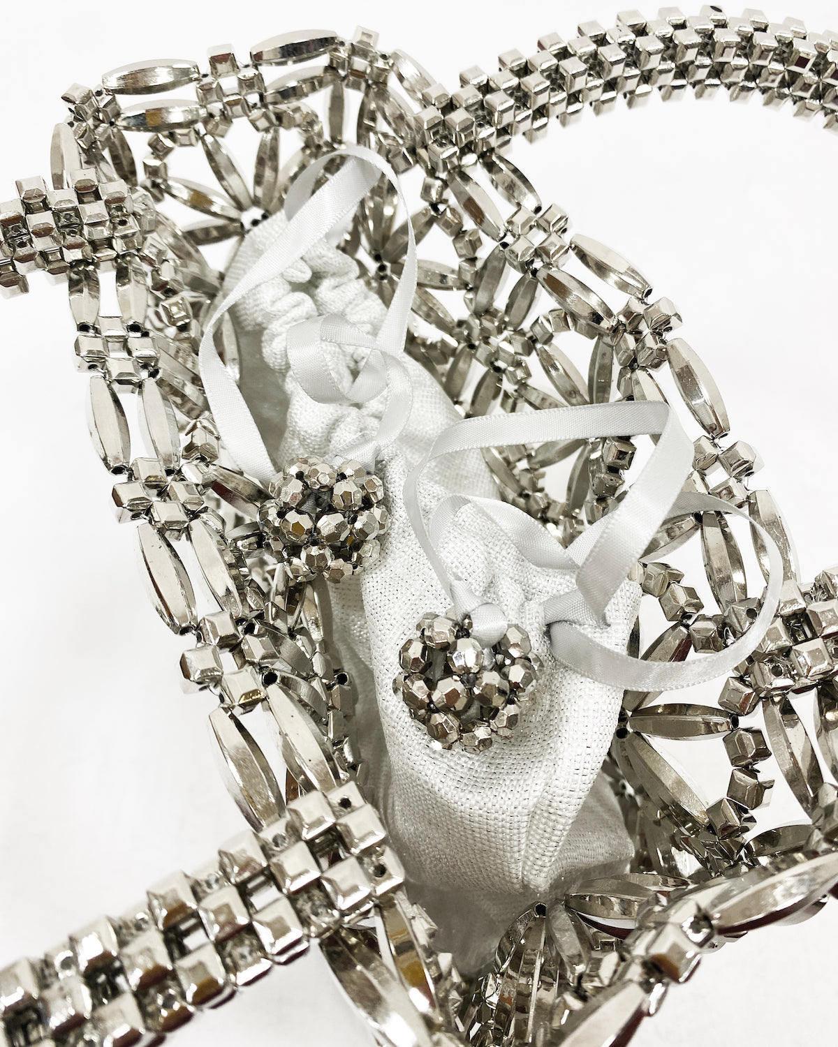 silver metal flowers handle bag *pre-order*