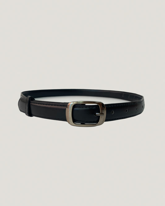 black PU leather silver buckle belt *pre-order*