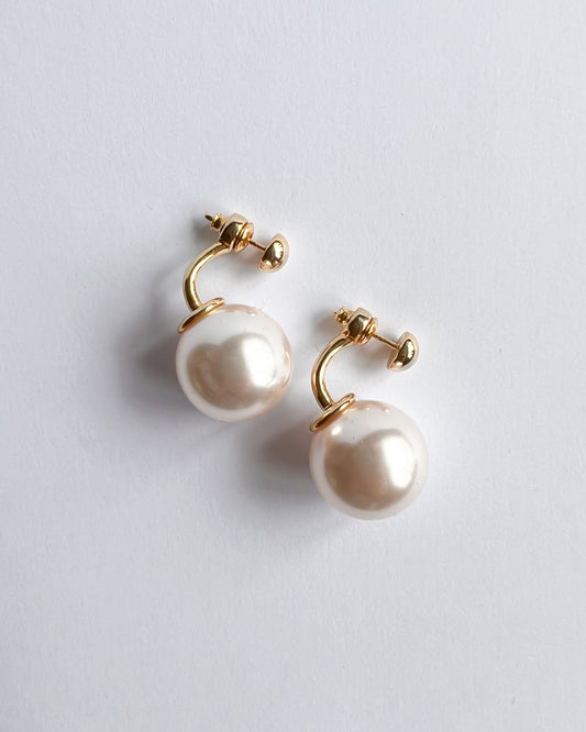 pearls gold piece ball earrings *pre-order*