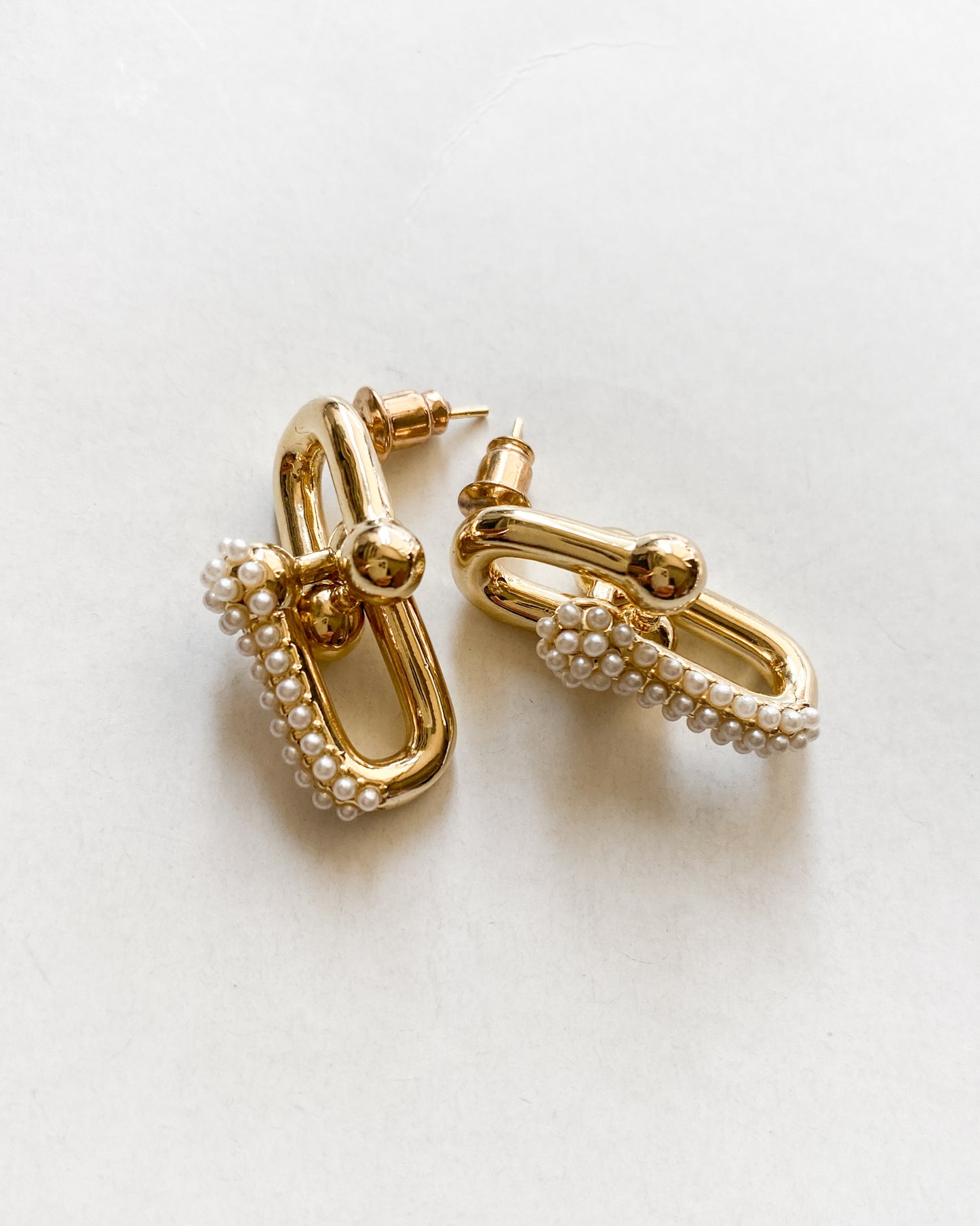 gold links pearls earrings *pre-order*