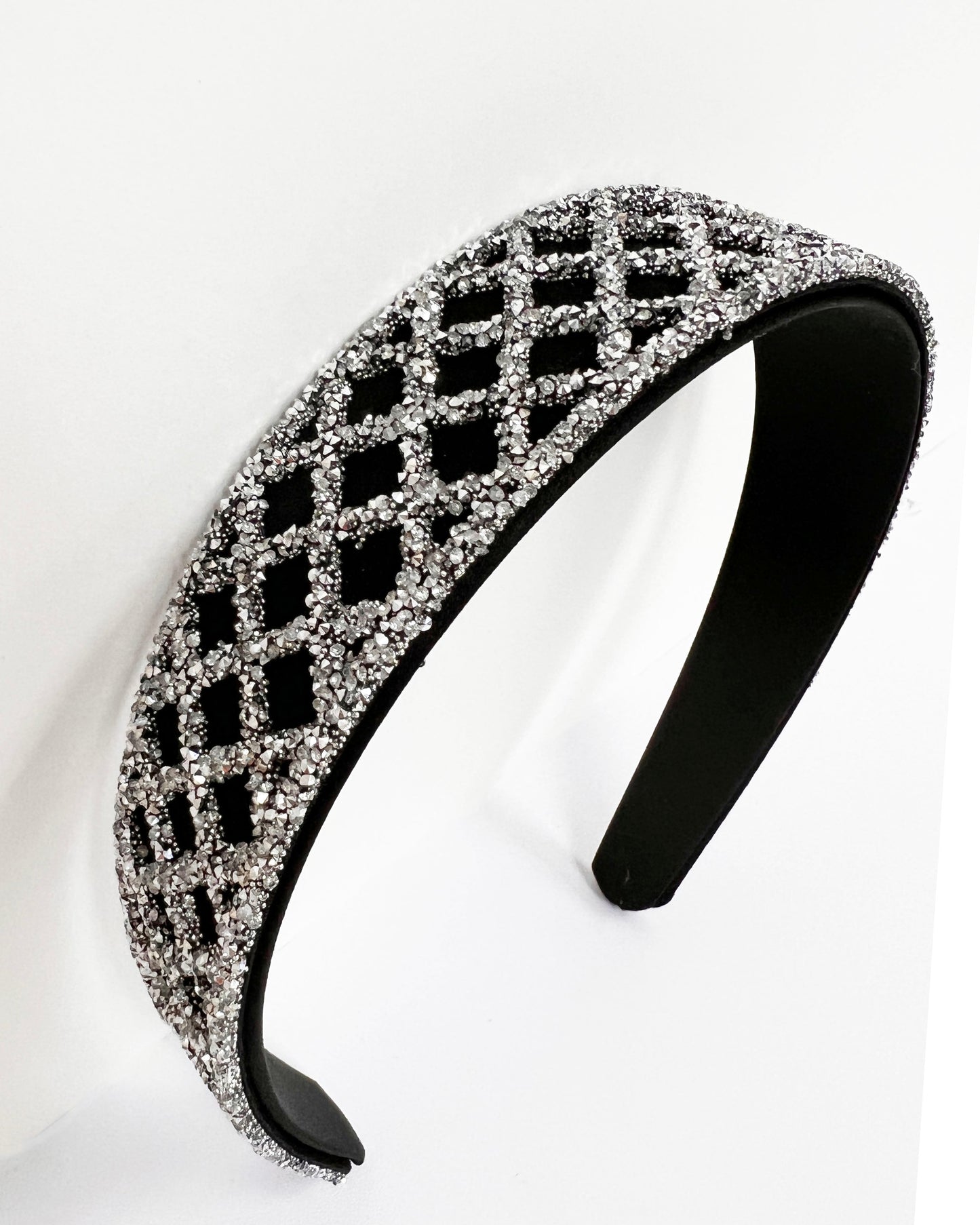 black glitter checkers headband *pre-order*