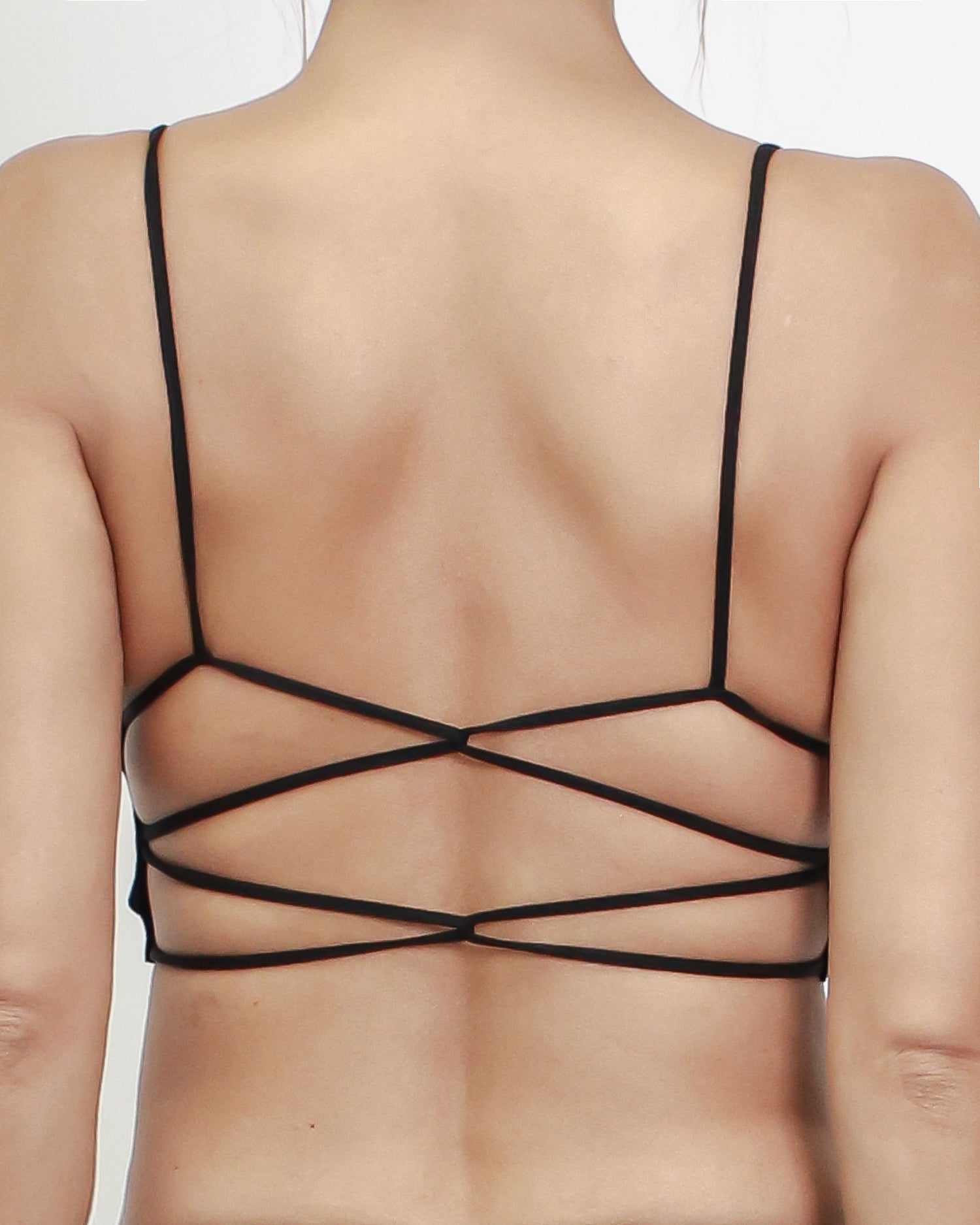 black strappy back bra top *pre-order* – STYLEGAL