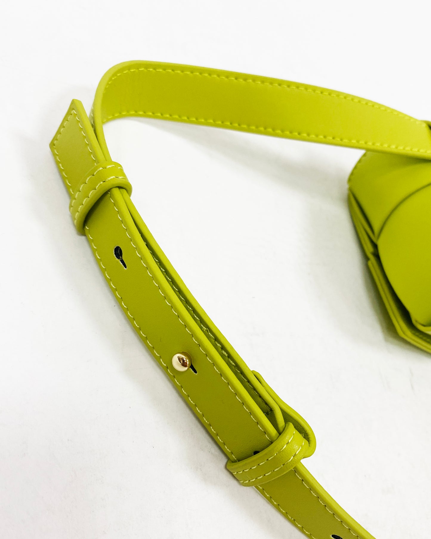neon green weave leather waist bag *pre-order*