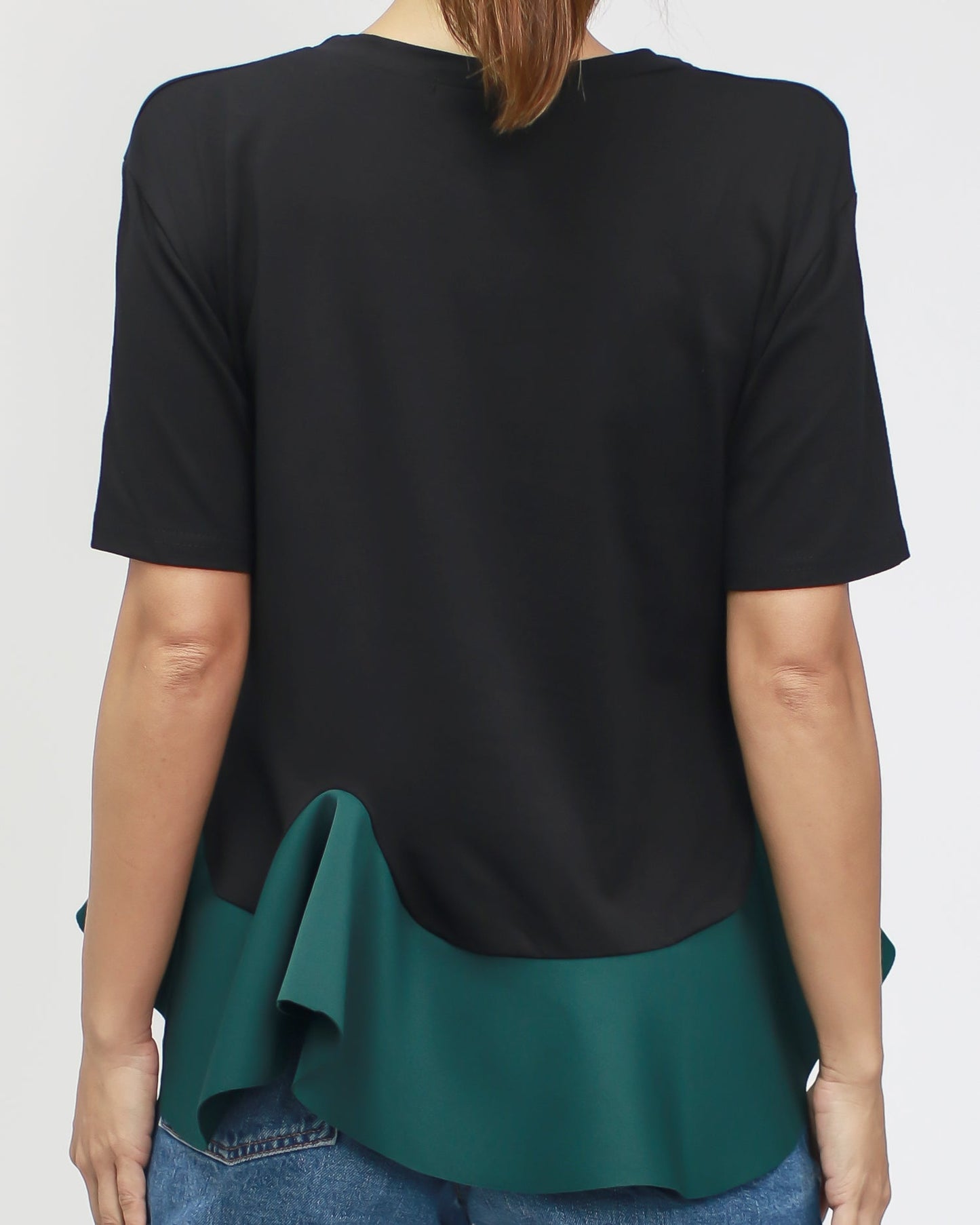 black & green neoprene frill tee *pre-order*