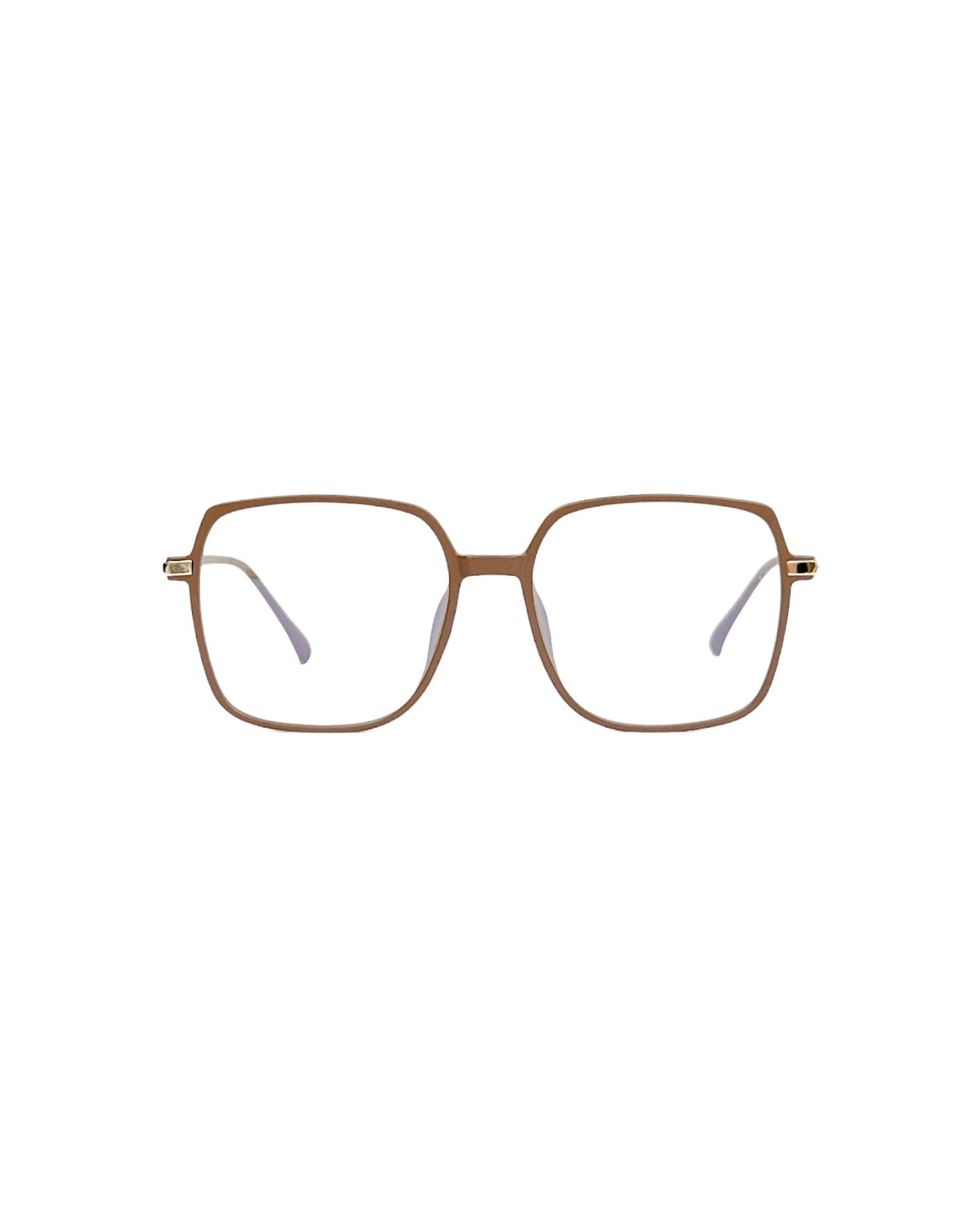 matt brown frame clear lens glasses