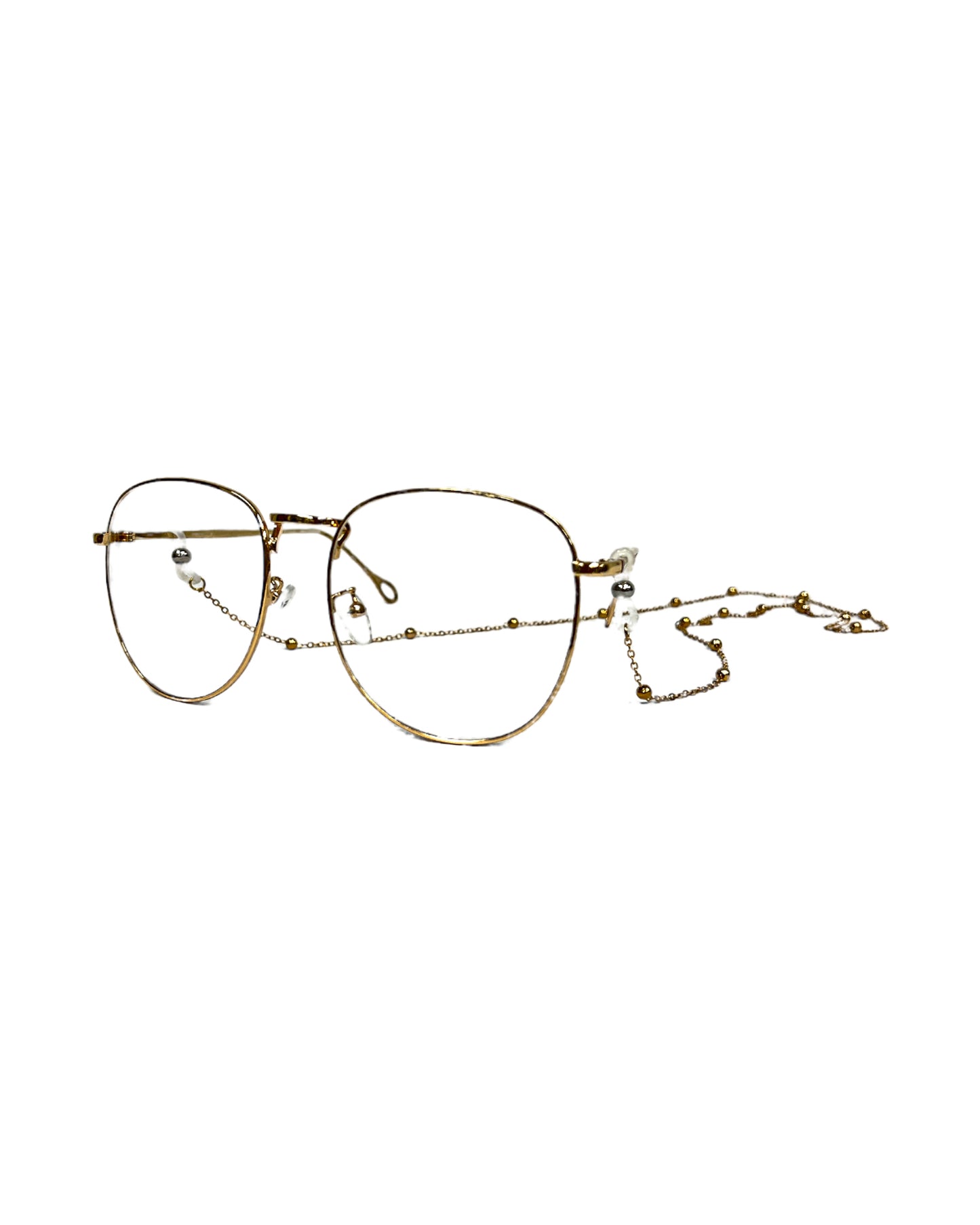 gold frame with chain clear lens glasses *pre-order*
