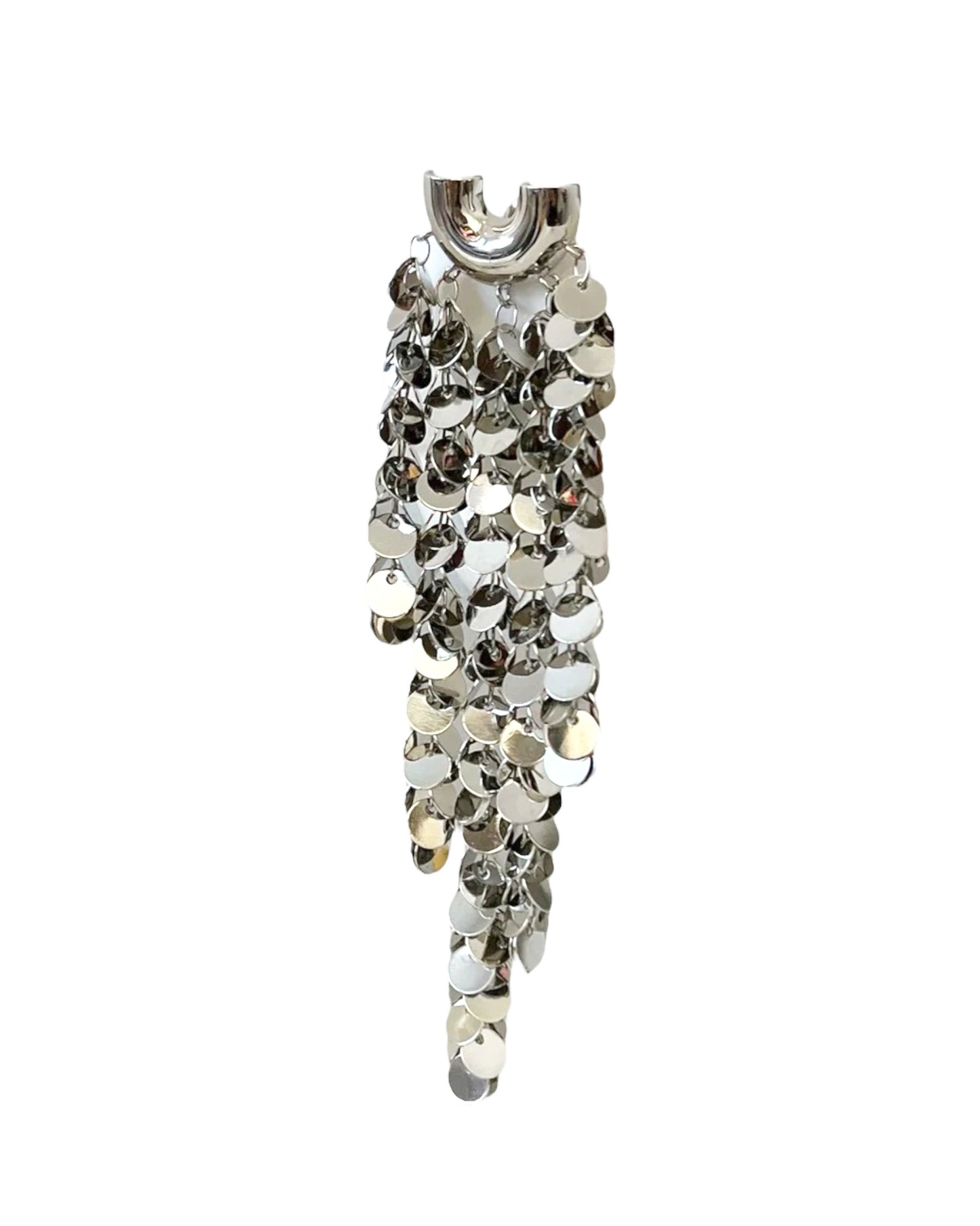 silver scale tassels earring