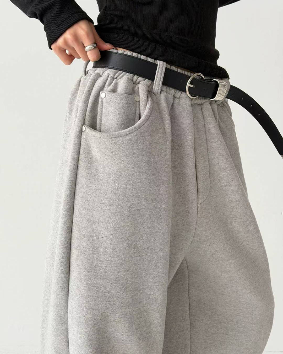 grey fleece sweat pants *pre-order*