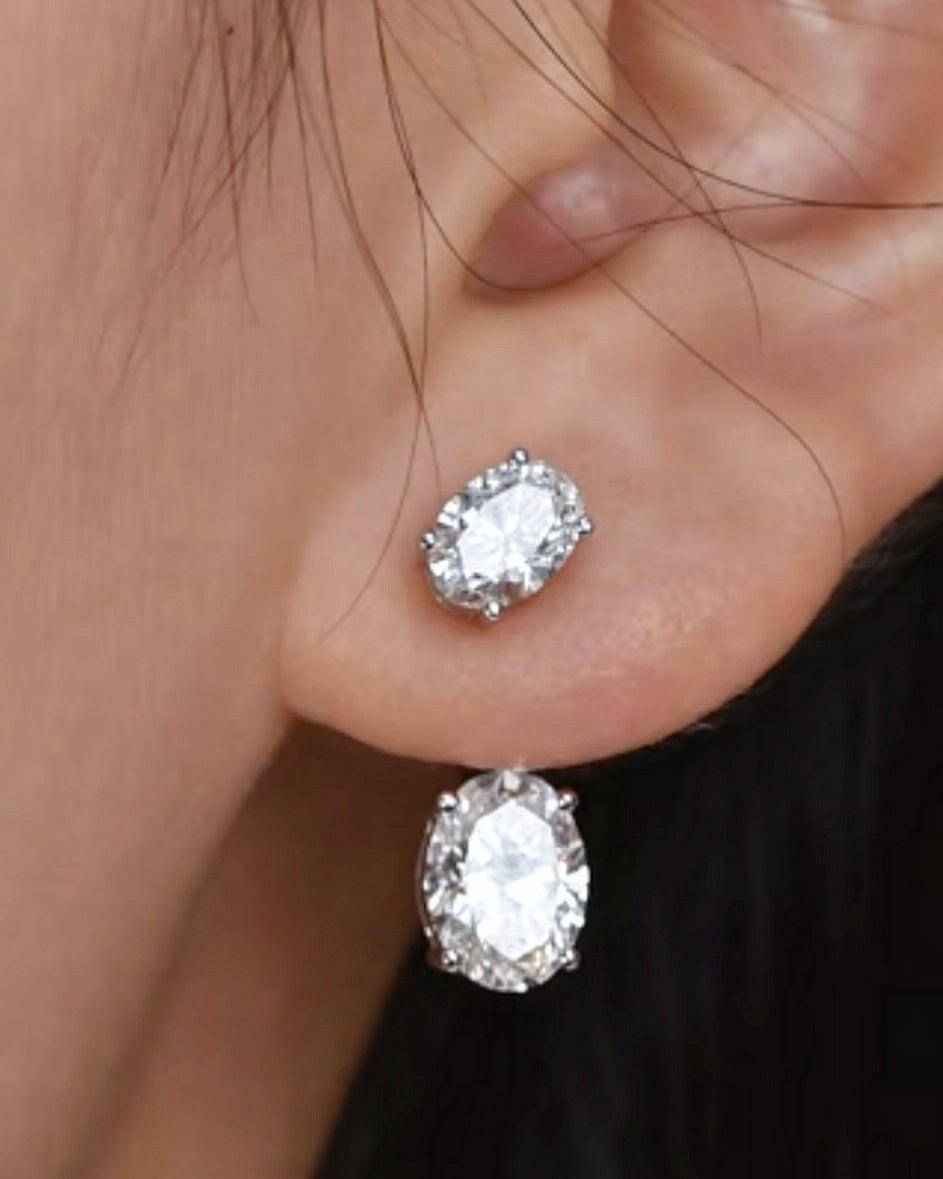 GAL oval 18K lab-grown diamonds jacket earrings *pre-order*