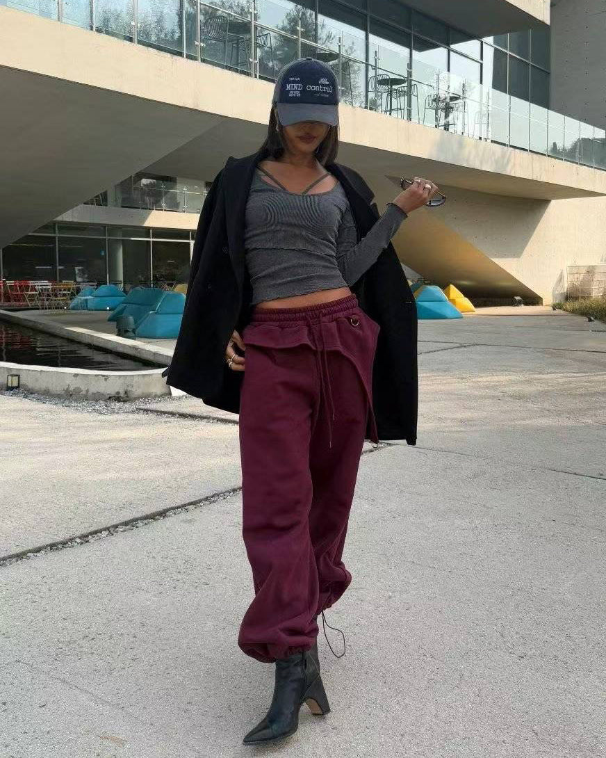 D buckle fleece sweat pants *pre-order*