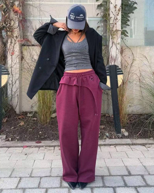 D buckle fleece sweat pants *pre-order*