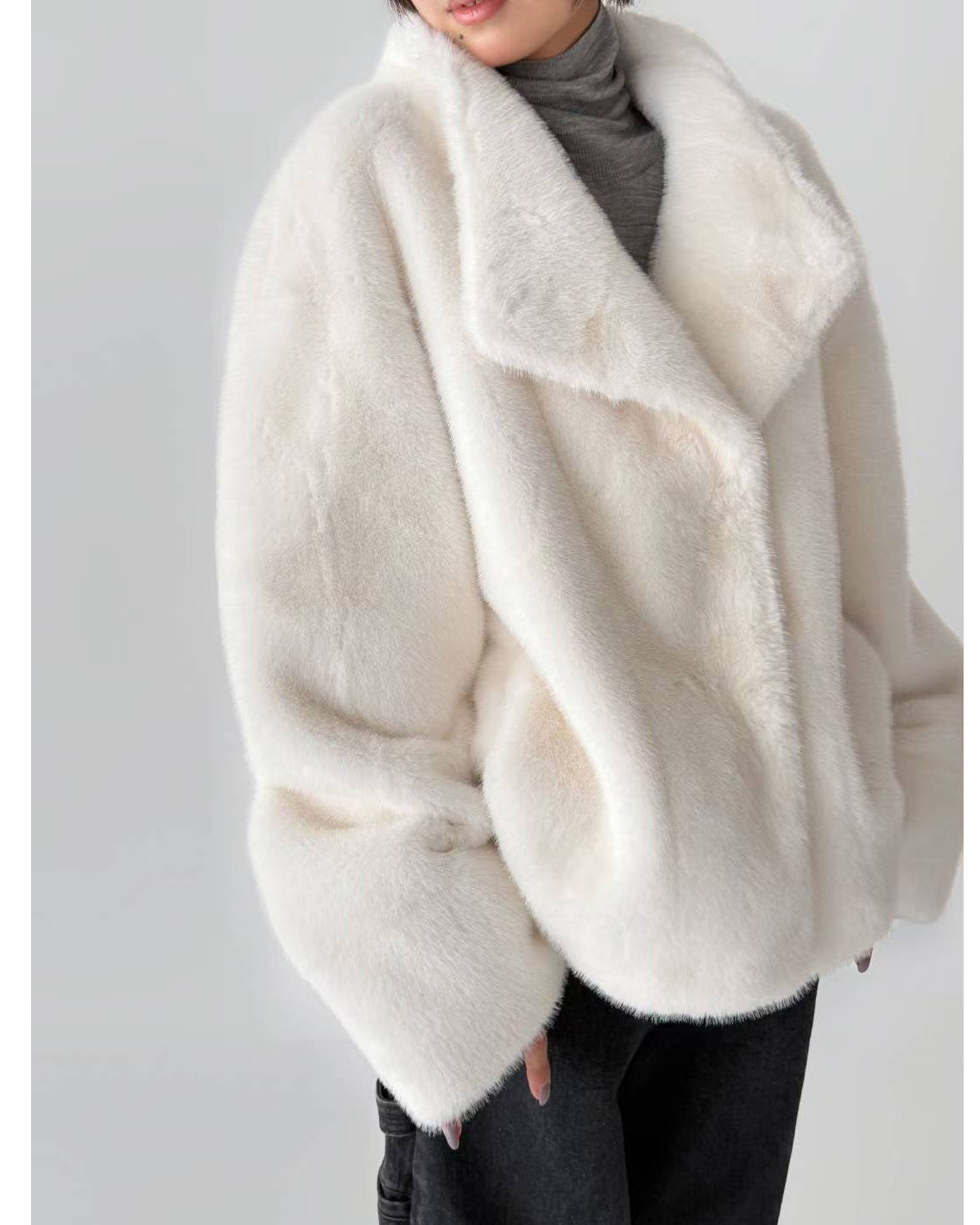ivory faux fur jacket *pre-order*