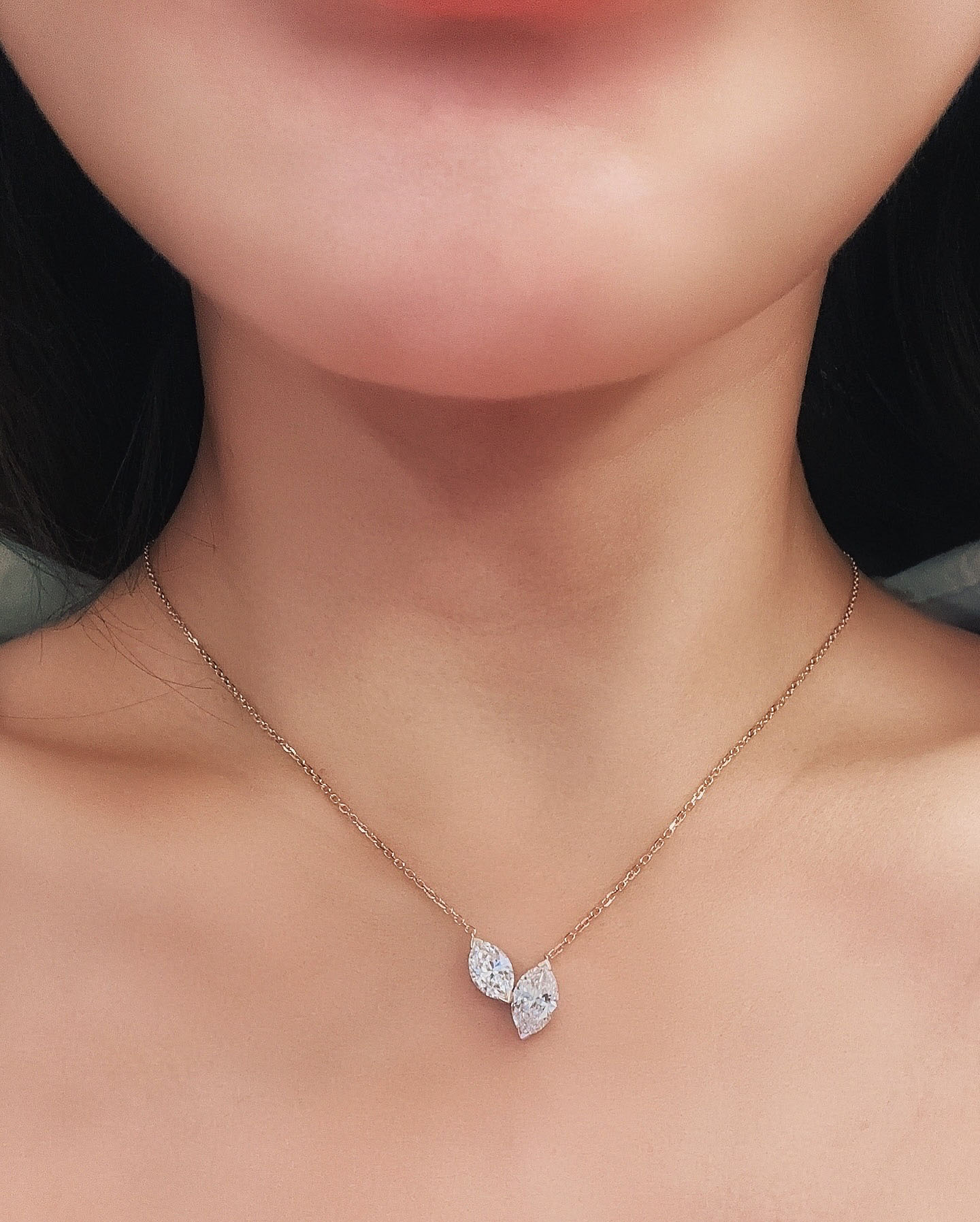 ASM double marquise lab-grown diamonds necklace *pre-order*