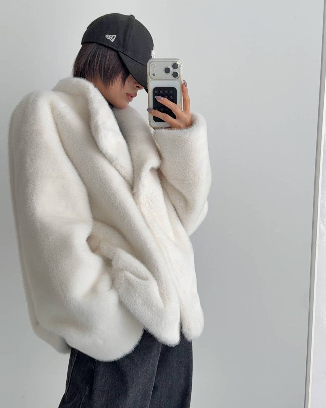 ivory faux fur jacket *pre-order*