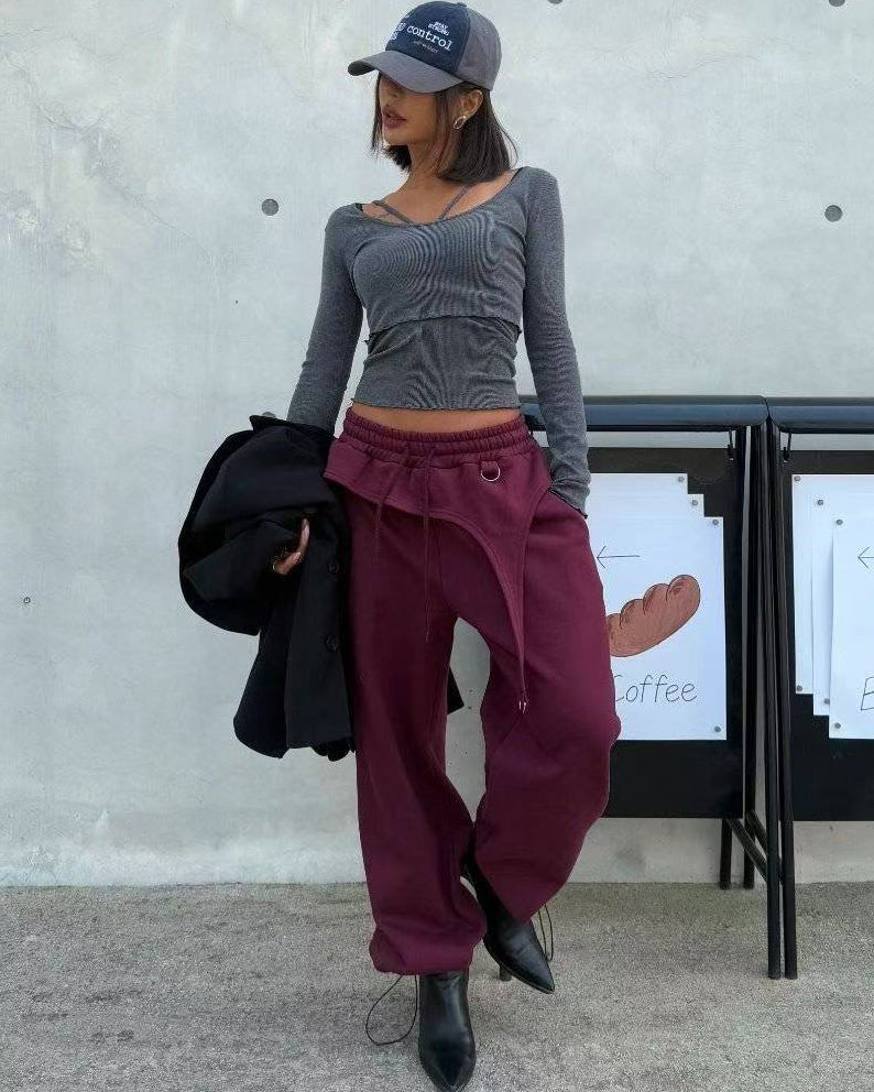 D buckle fleece sweat pants *pre-order*