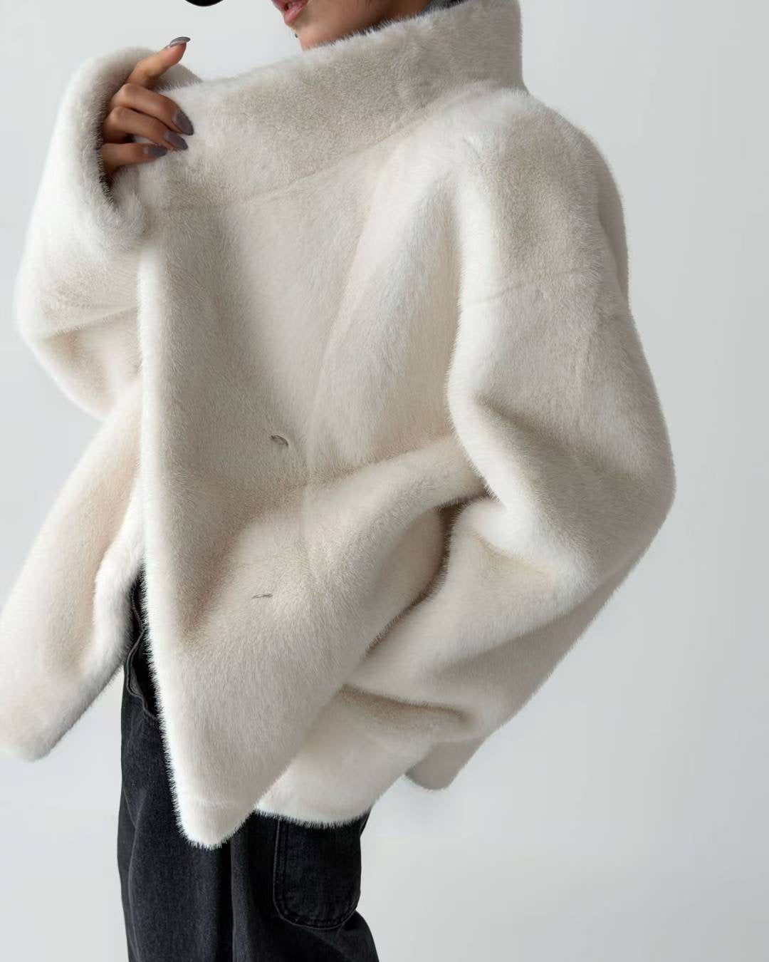 ivory faux fur jacket *pre-order*