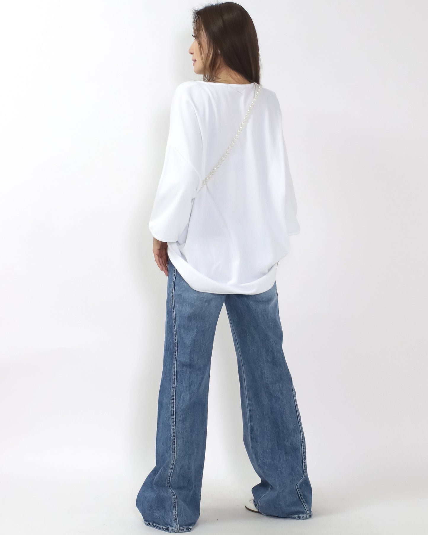 ivory fleece U hem tee *pre-order*