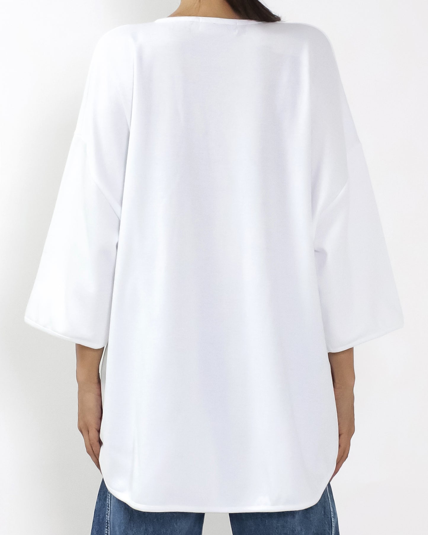 ivory fleece U hem tee *pre-order*