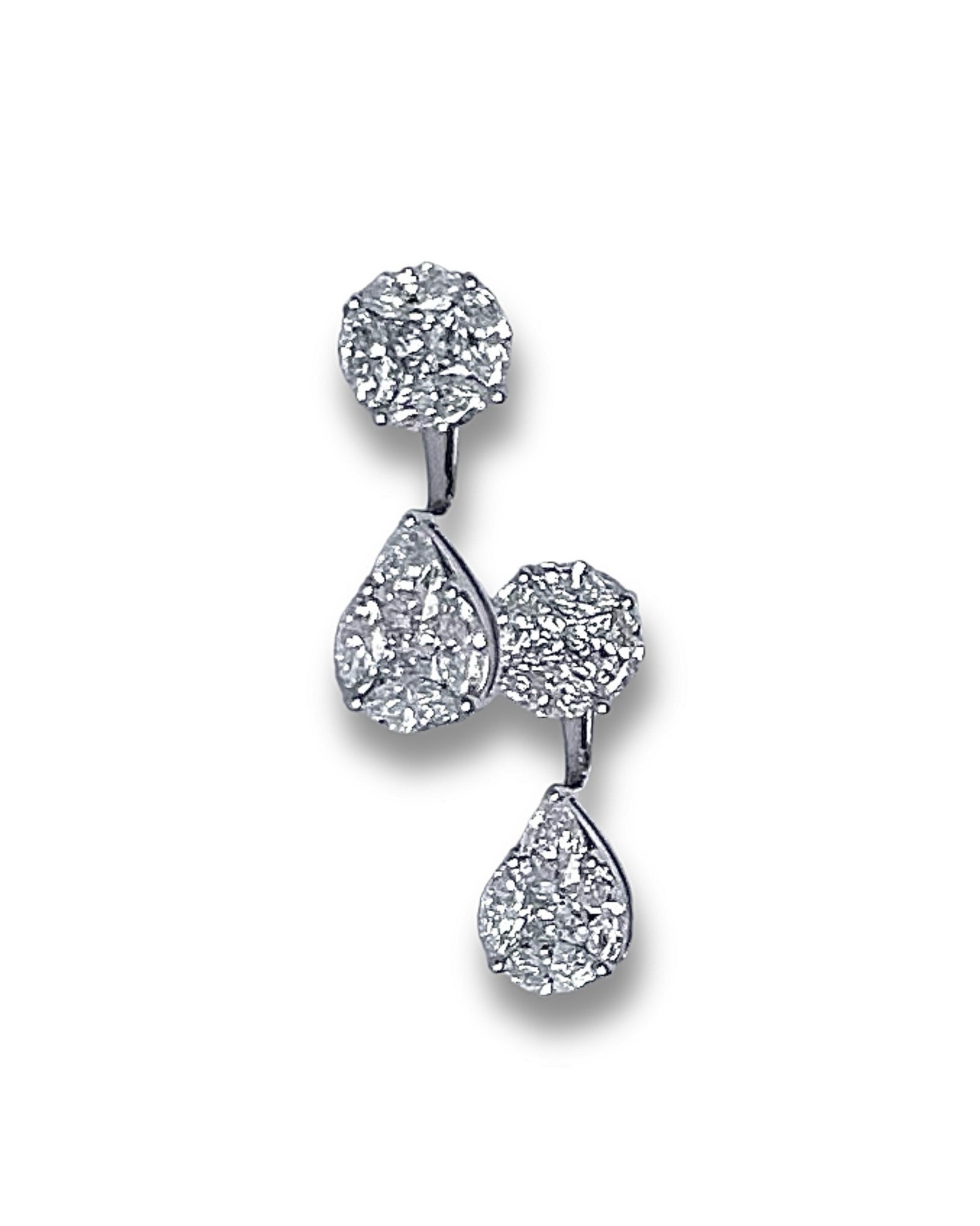 ASM round & pear double illusion lab-grown diamonds earrings *pre-order*