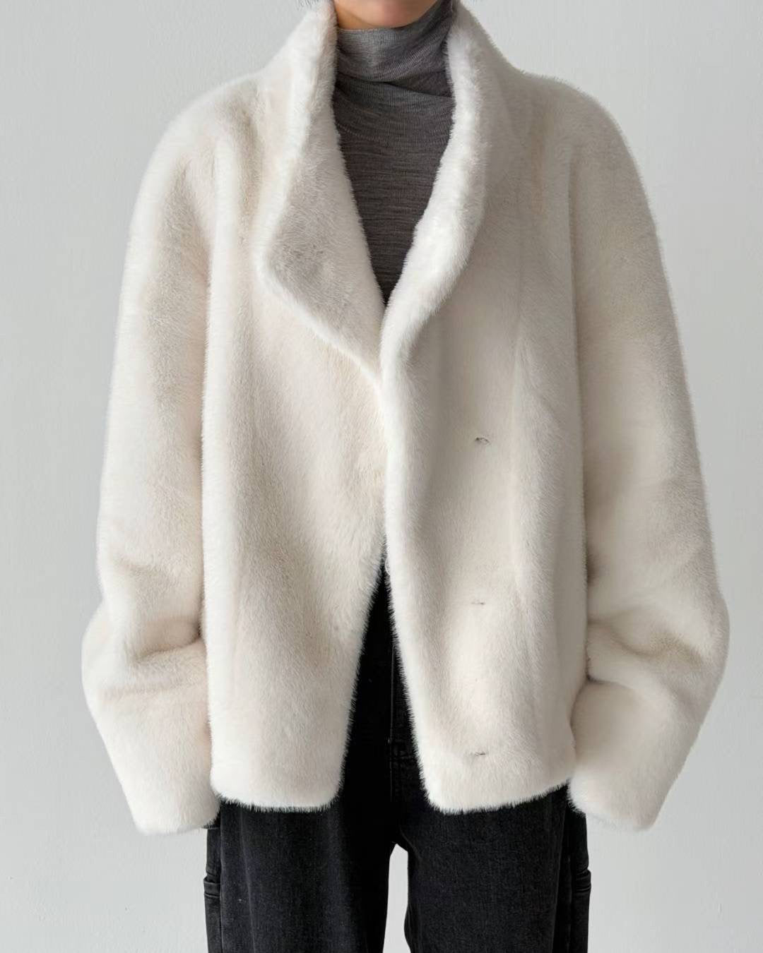 ivory faux fur jacket *pre-order*