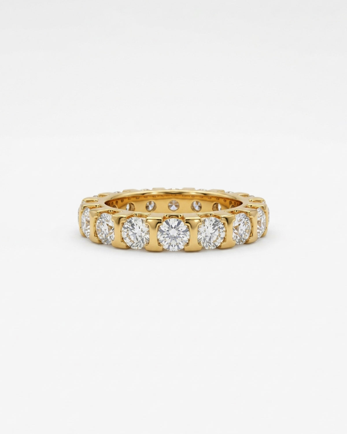 precision-set round lab grown diamond rhodium plated eternity ring